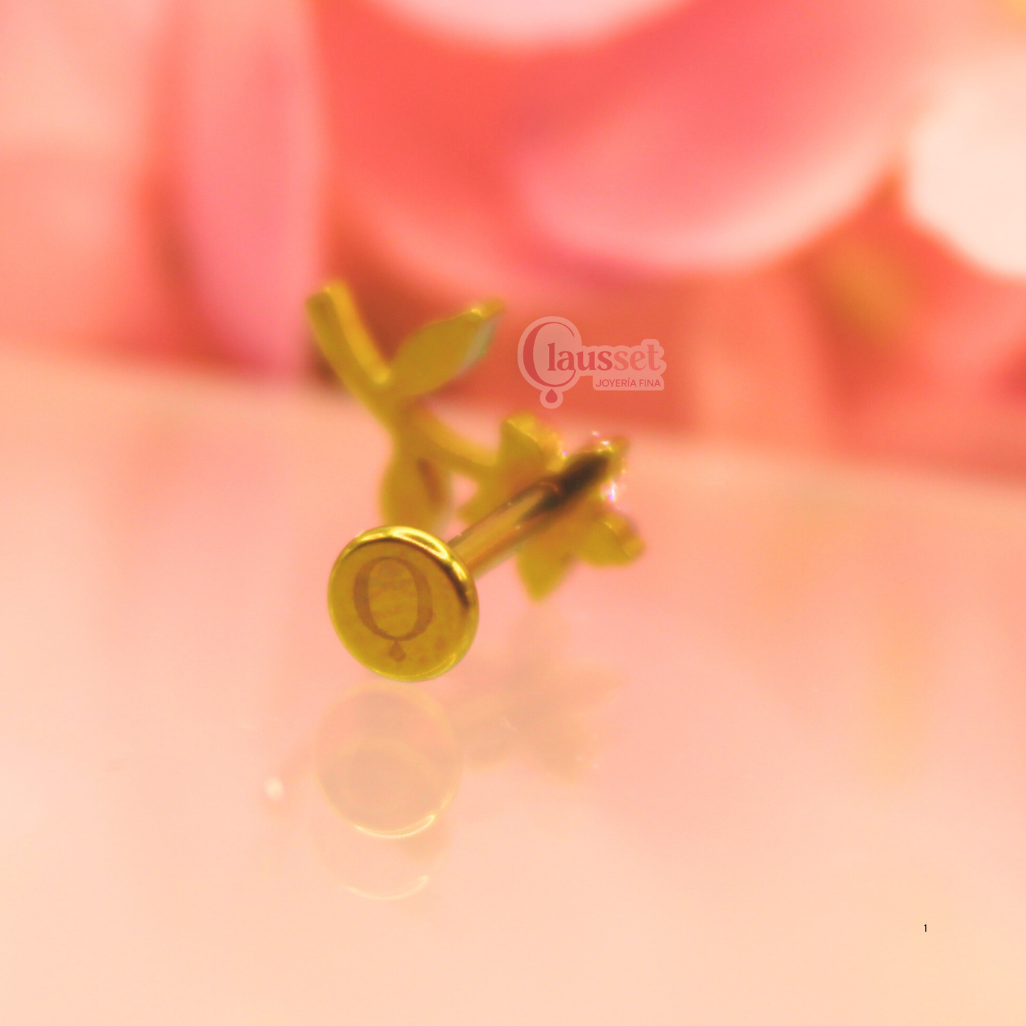 Labret flor completa - Titanio