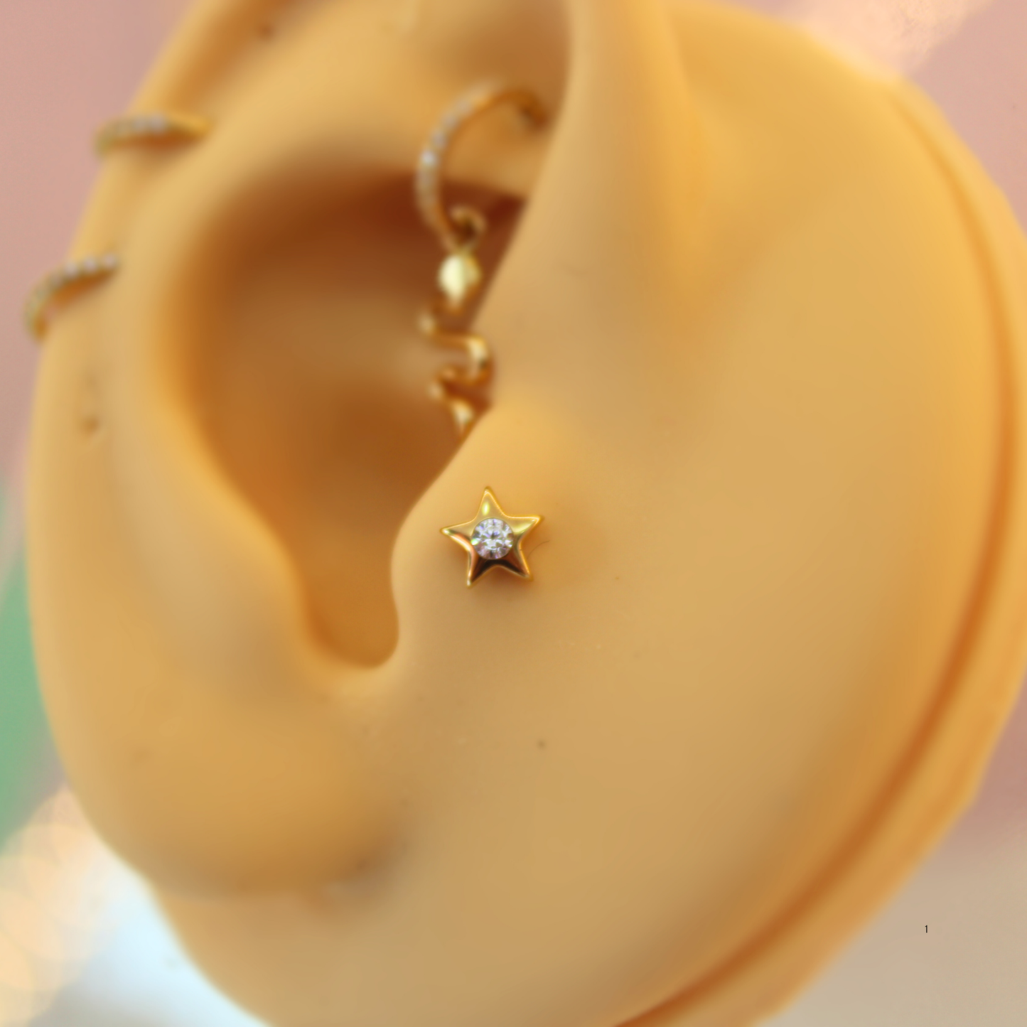 Estrella antara - Oro sólido 14k