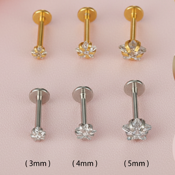 Piercing zirconia estrella - Acero quirúrgico