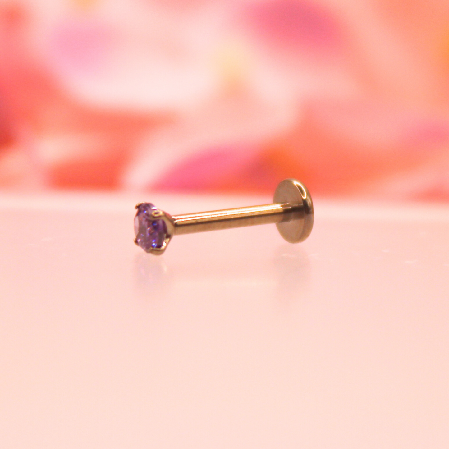 Labret zirconia morada - Titanio