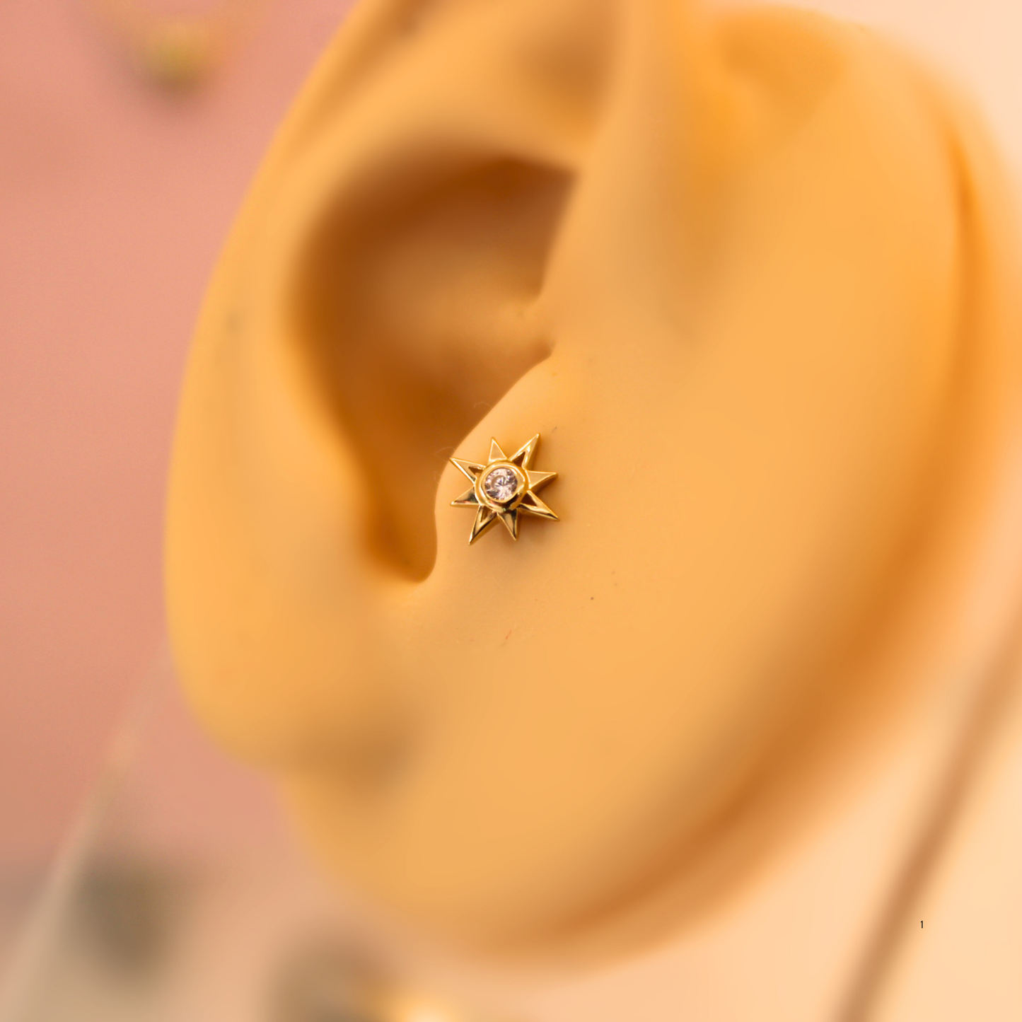 Labret destello - Oro puro 14k