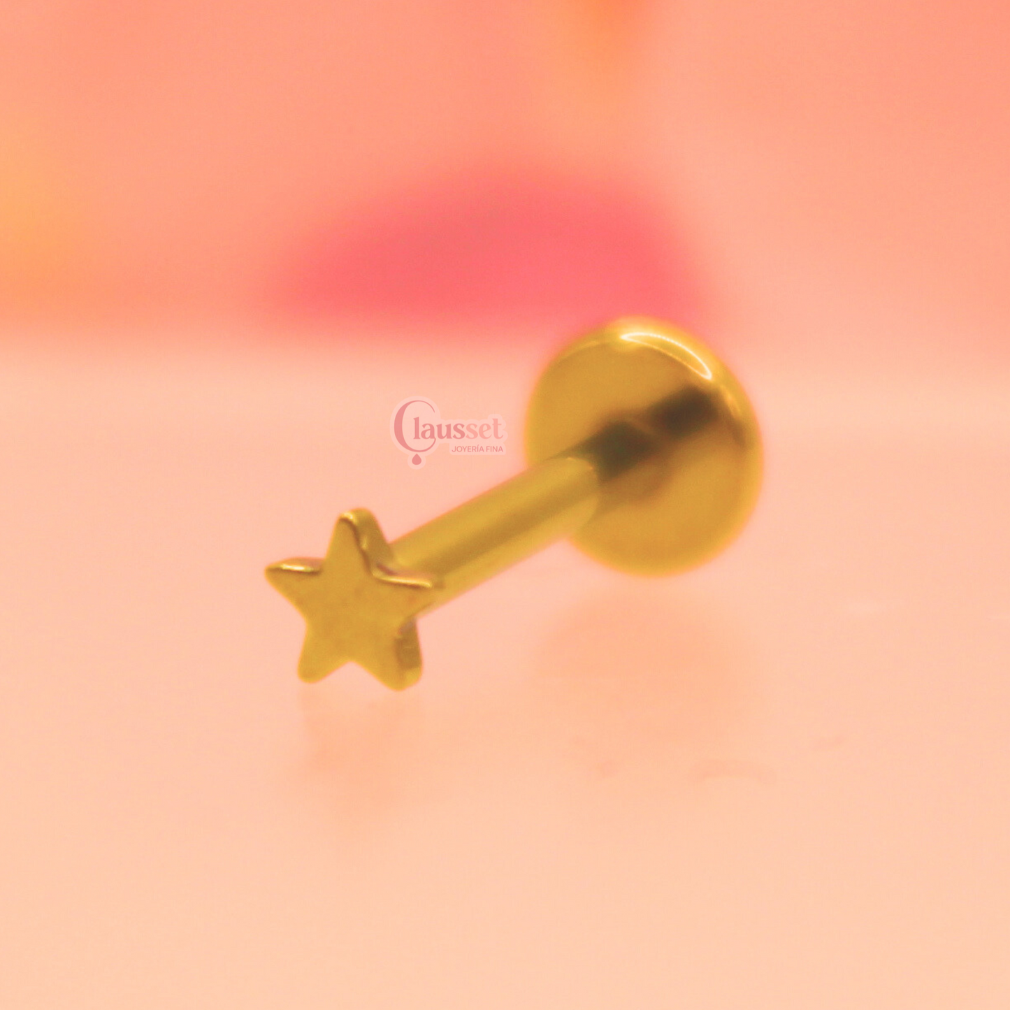 Labret Estrella plana - Titanio