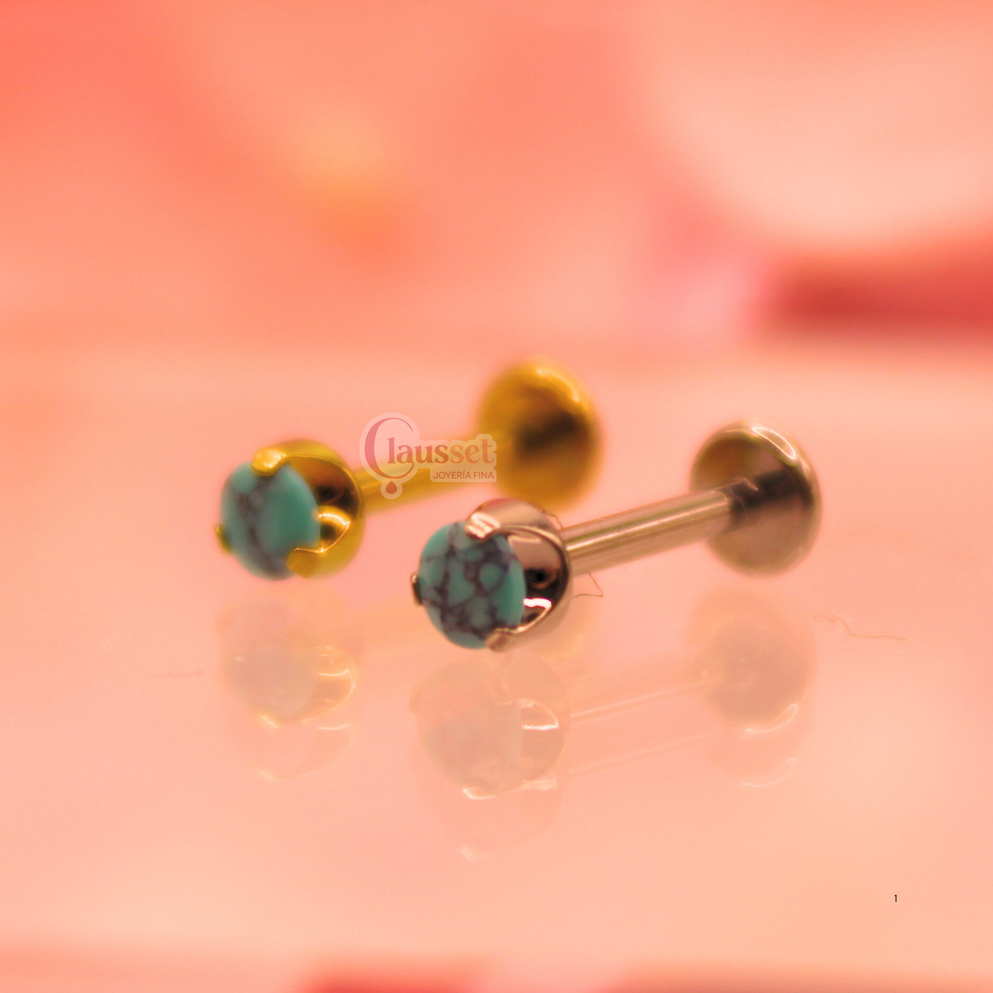Labret básico ópalo azul - Titanio