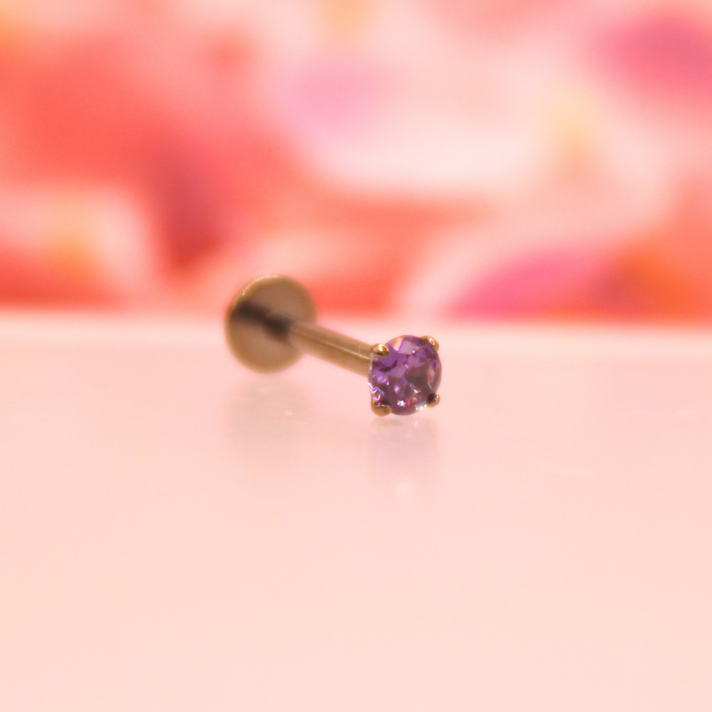 Labret zirconia morada - Titanio