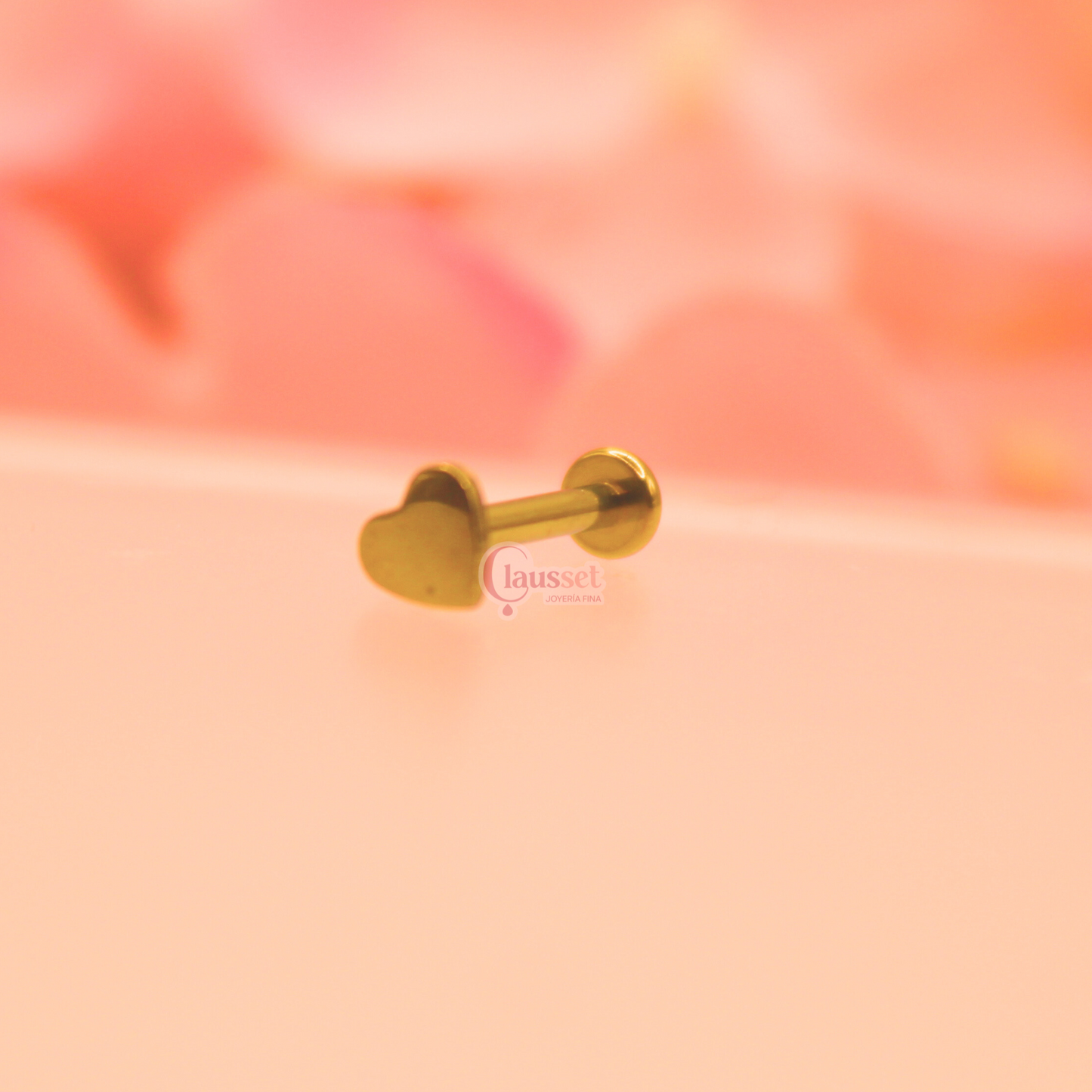 Labret corazón plano - Titanio