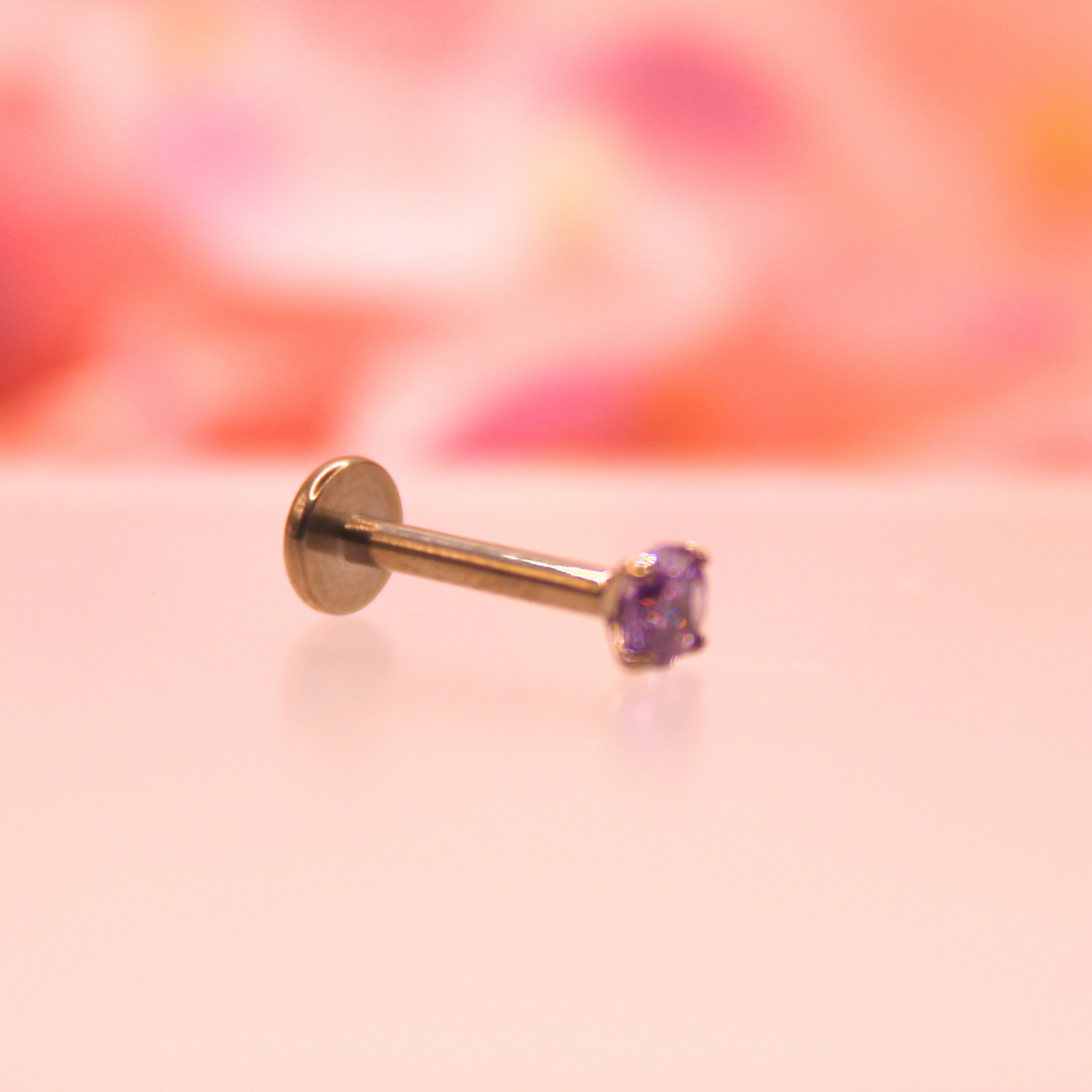 Labret zirconia morada - Titanio