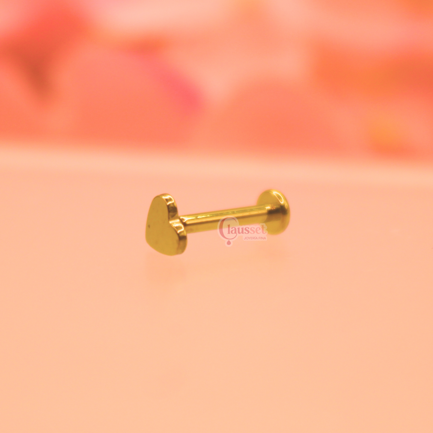 Labret corazón plano - Titanio