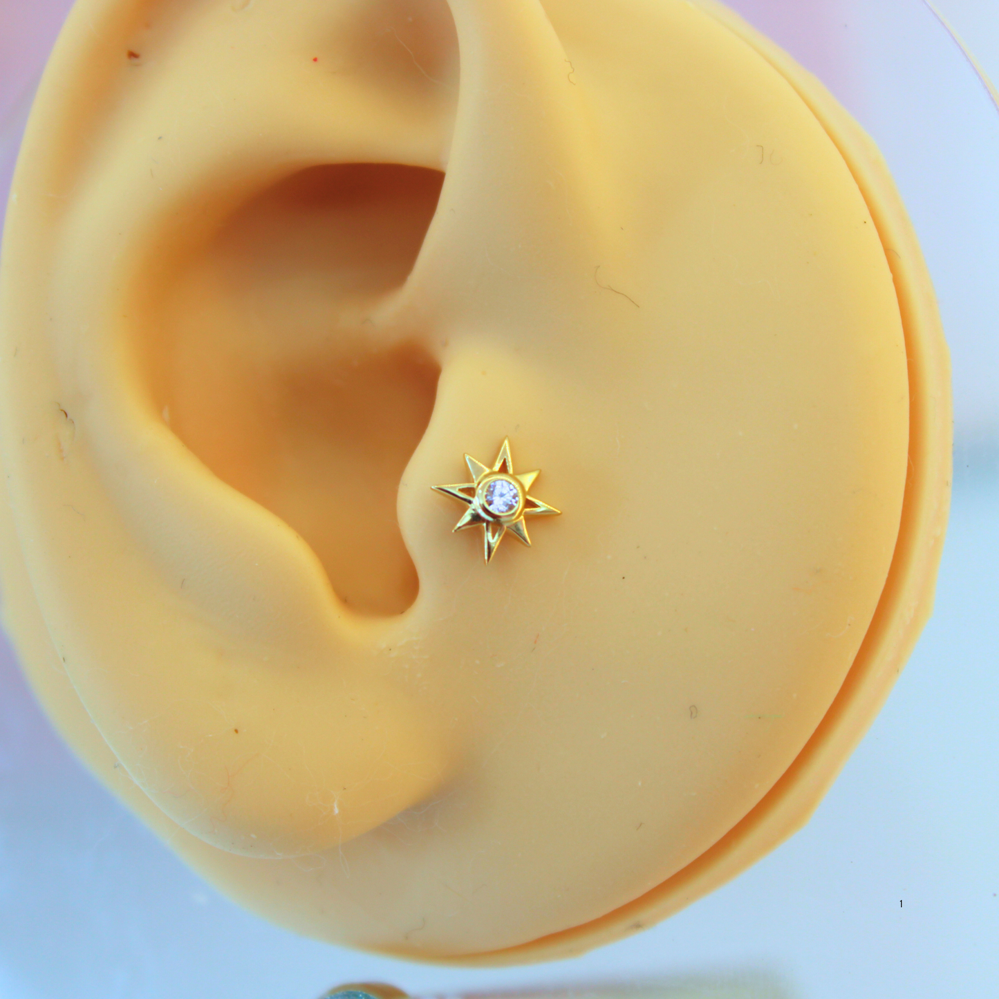 Labret destello - Oro puro 14k