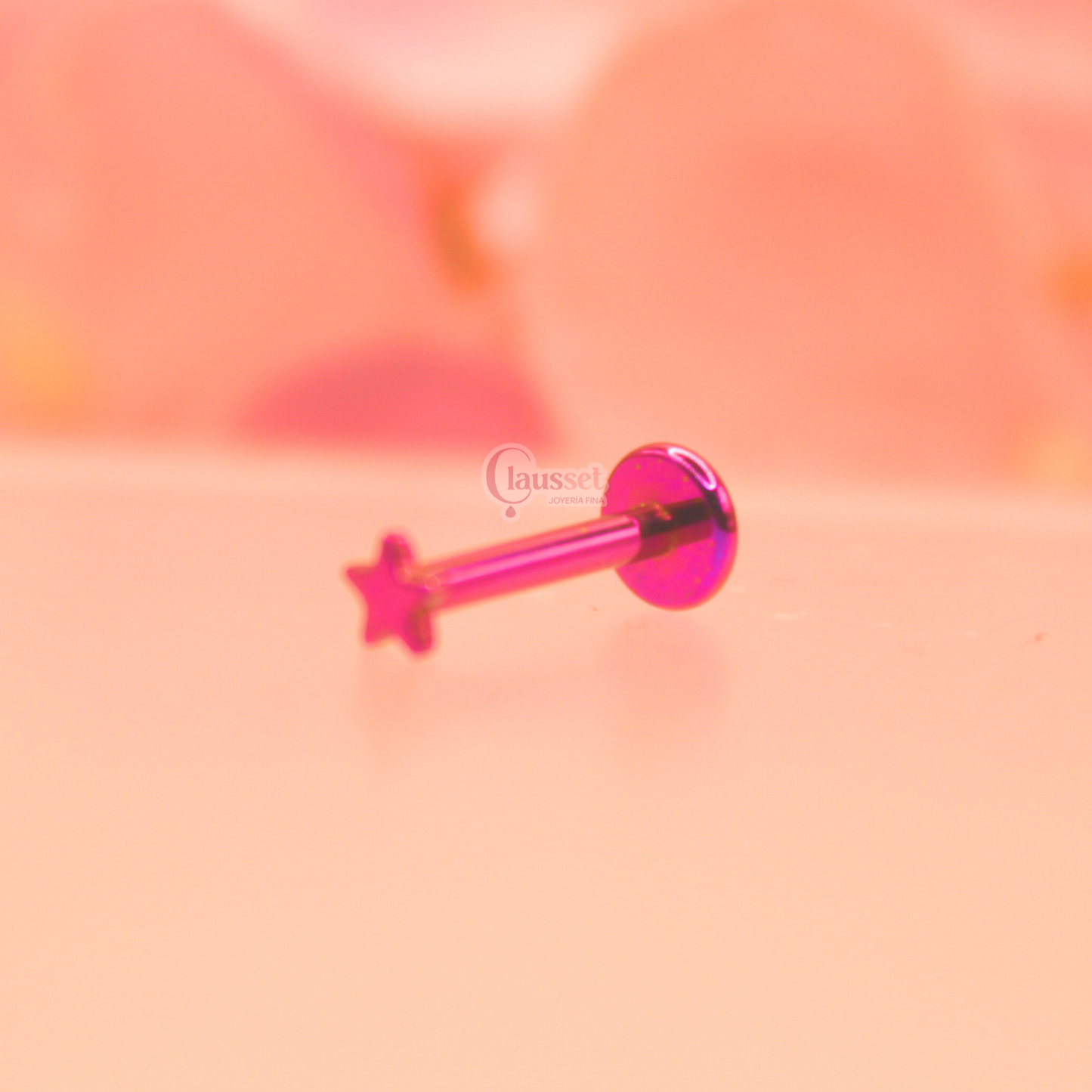 Labret Estrella plana - Titanio