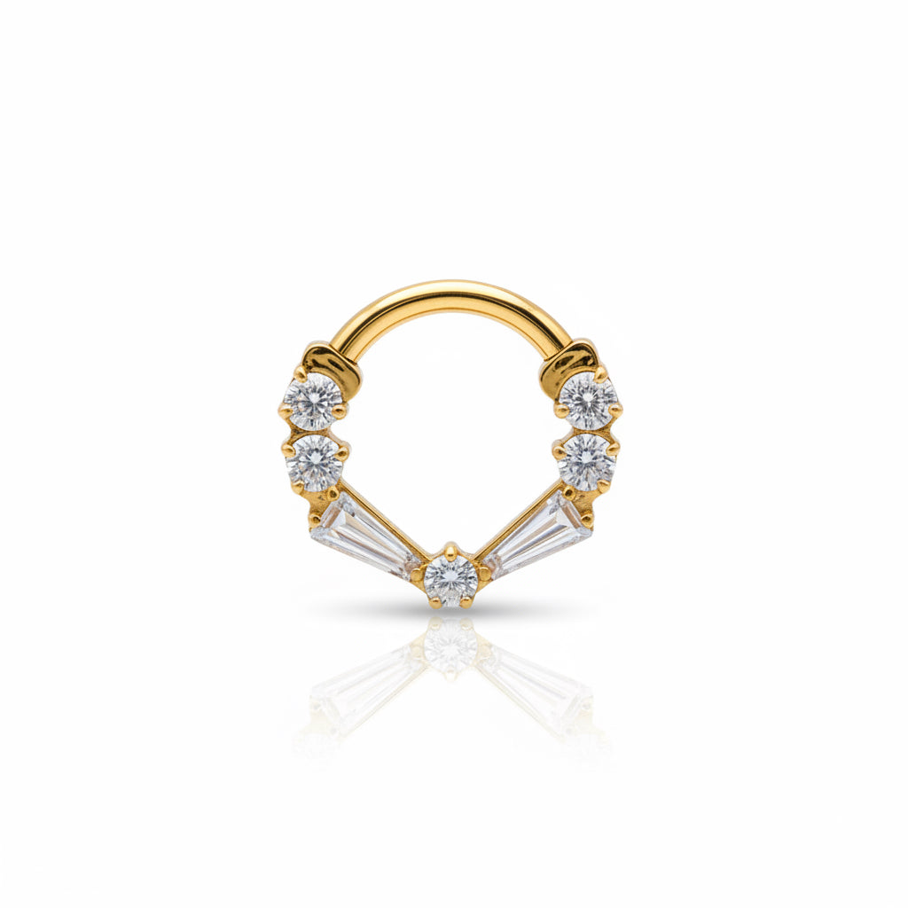 Piercing Aro Princesa de Cristales - Titanio