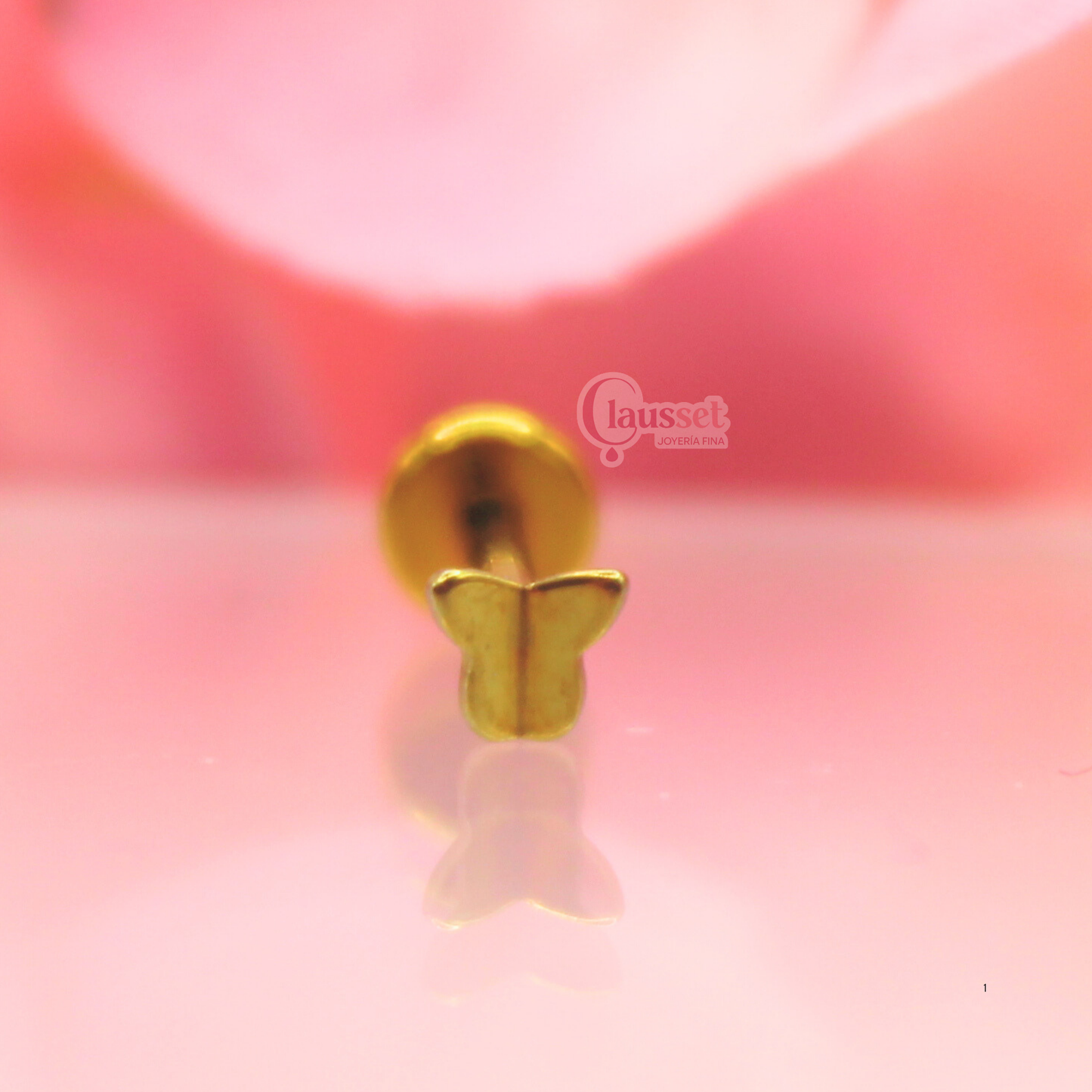 Labret mariposa mini - Titanio