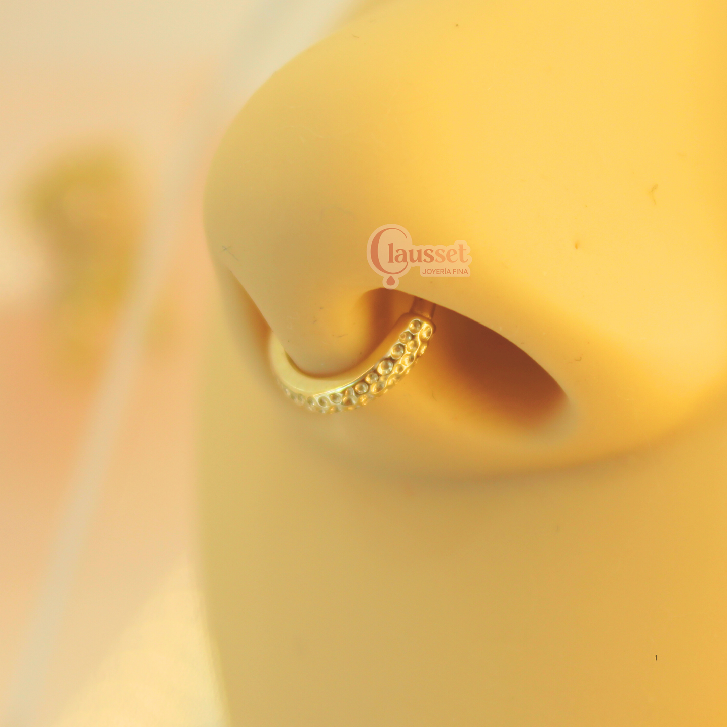 Aro clicker craquelado - Oro puro 14k