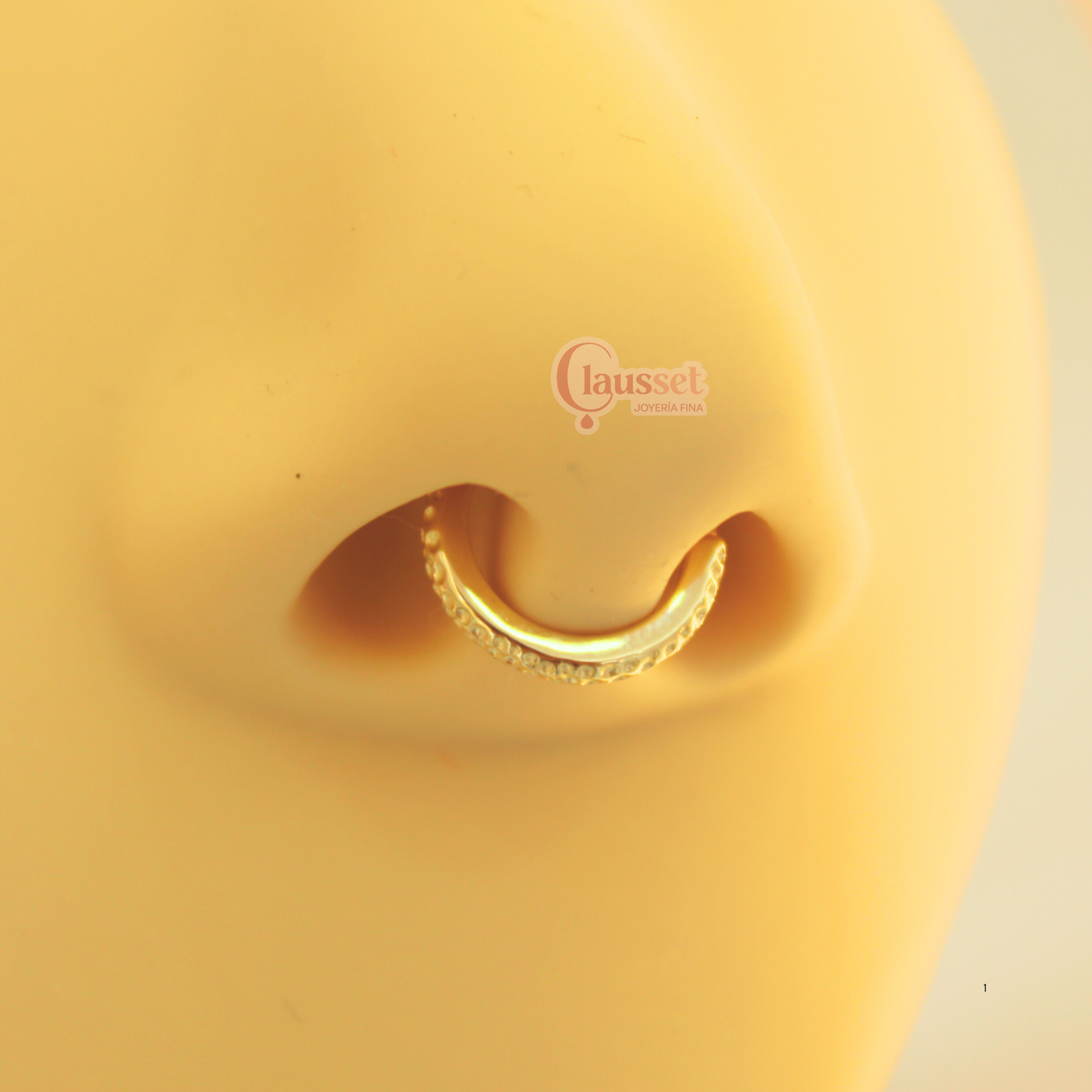 Aro clicker craquelado - Oro puro 14k