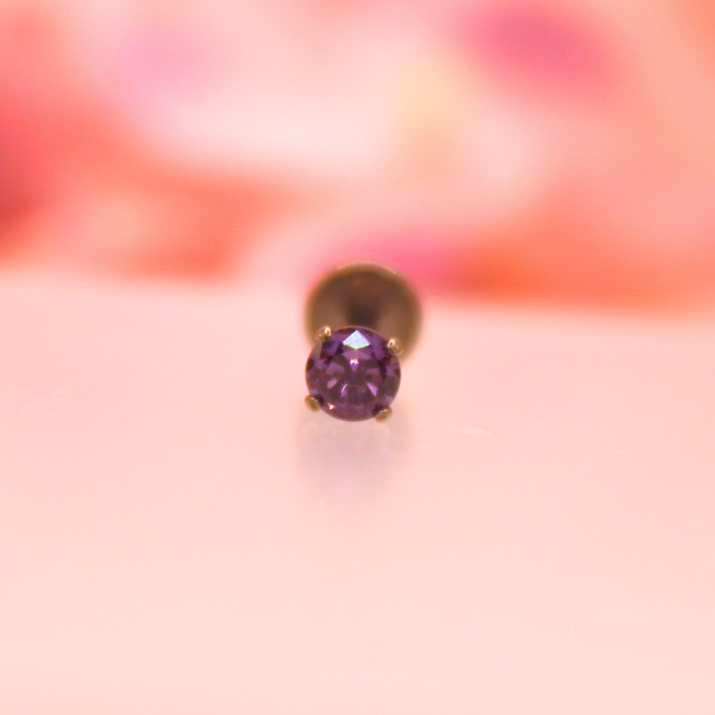 Labret zirconia morada - Titanio