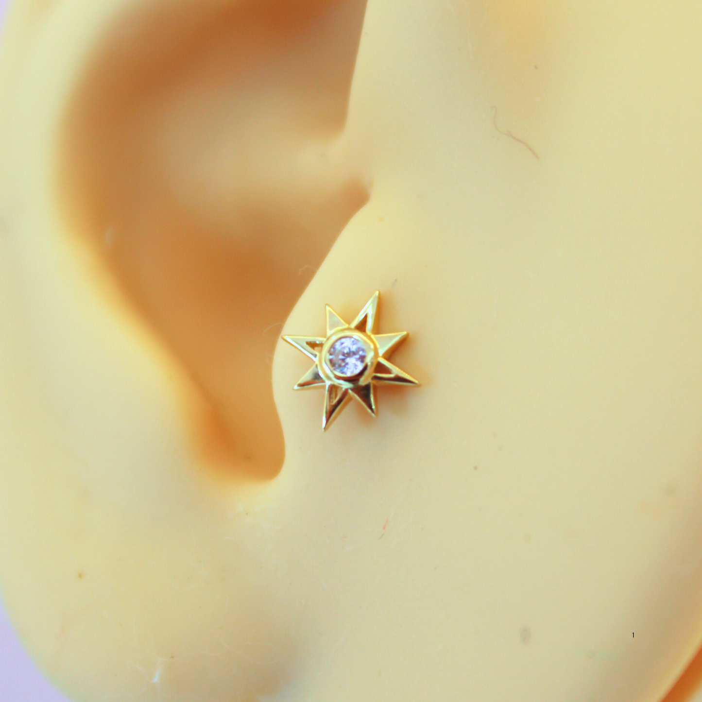 Labret destello - Oro puro 14k