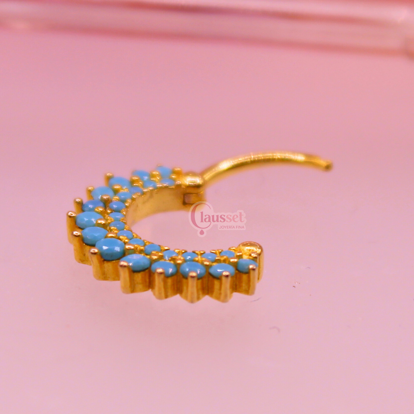 Aro clicker azul - Plata Esterlina .925
