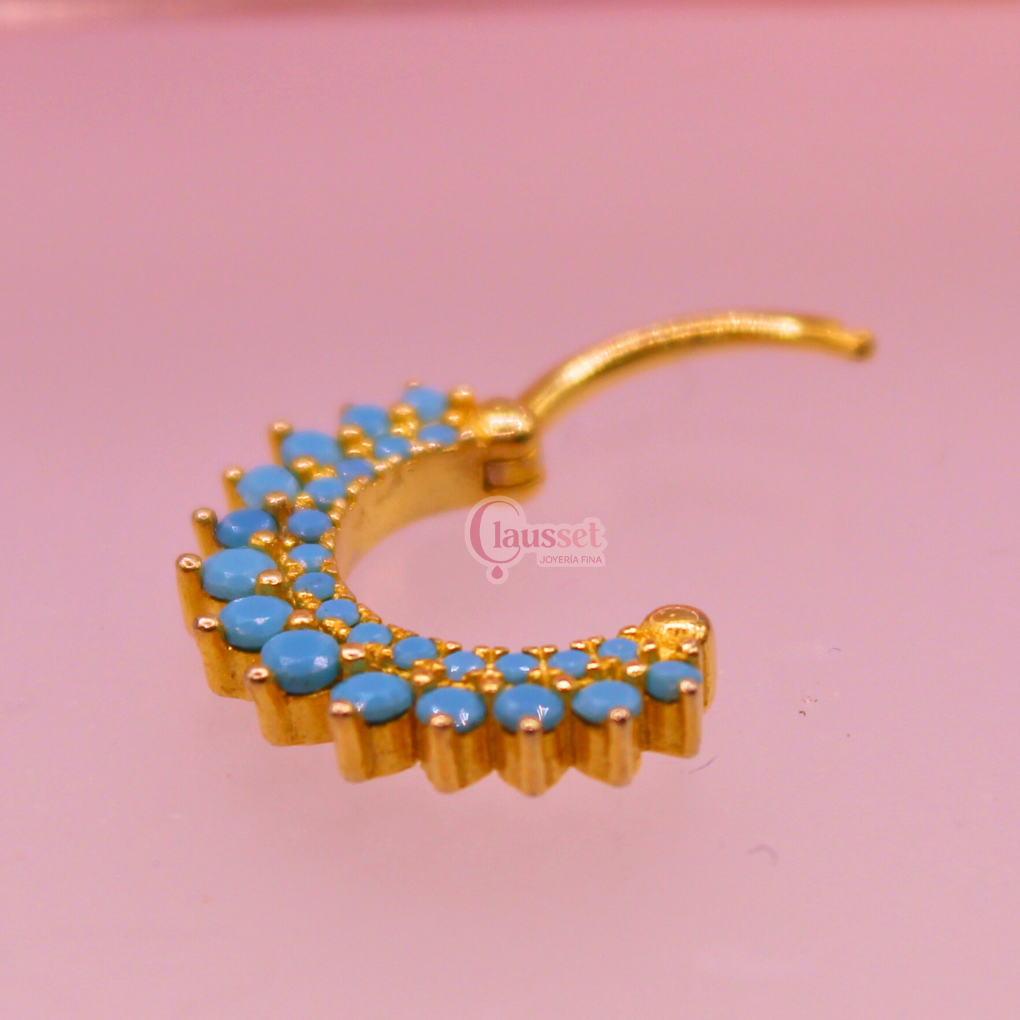 Aro clicker azul - Plata Esterlina .925