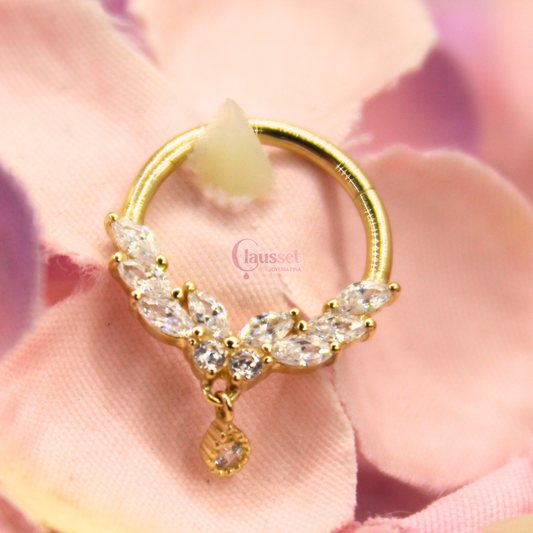 Aro clicker "Mariposa" - Oro solido 14k