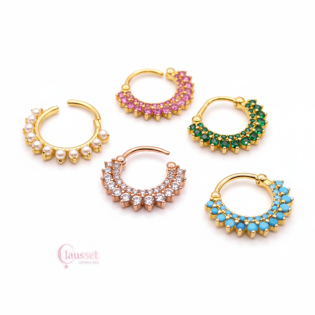 Aro Clicker perlas - Plata Esterlina .925