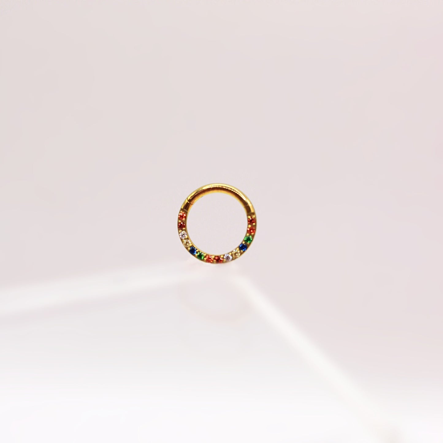 Aro Clicker Zirconias multicolor Titanio- Dorado