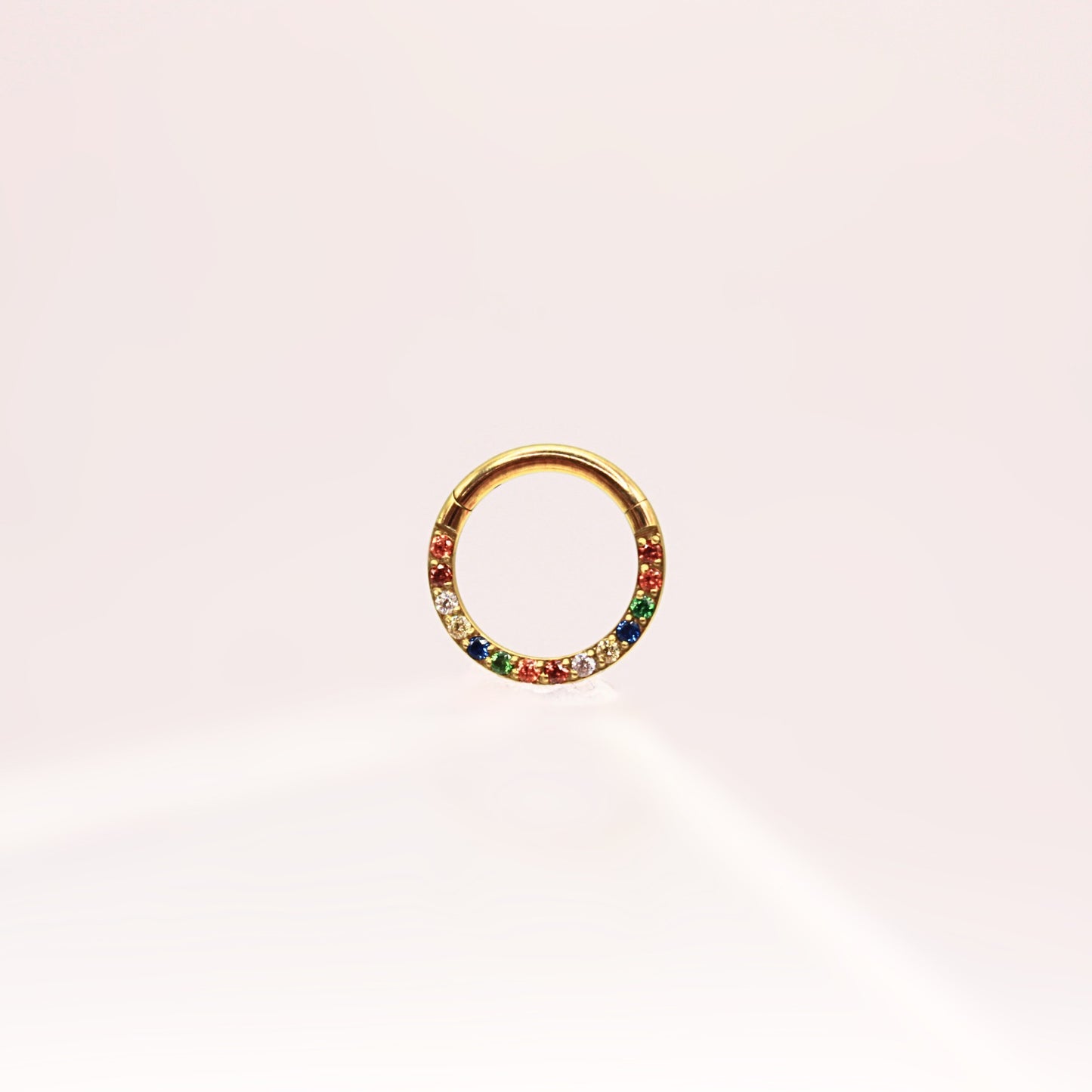 Aro Clicker Zirconias multicolor Titanio- Dorado