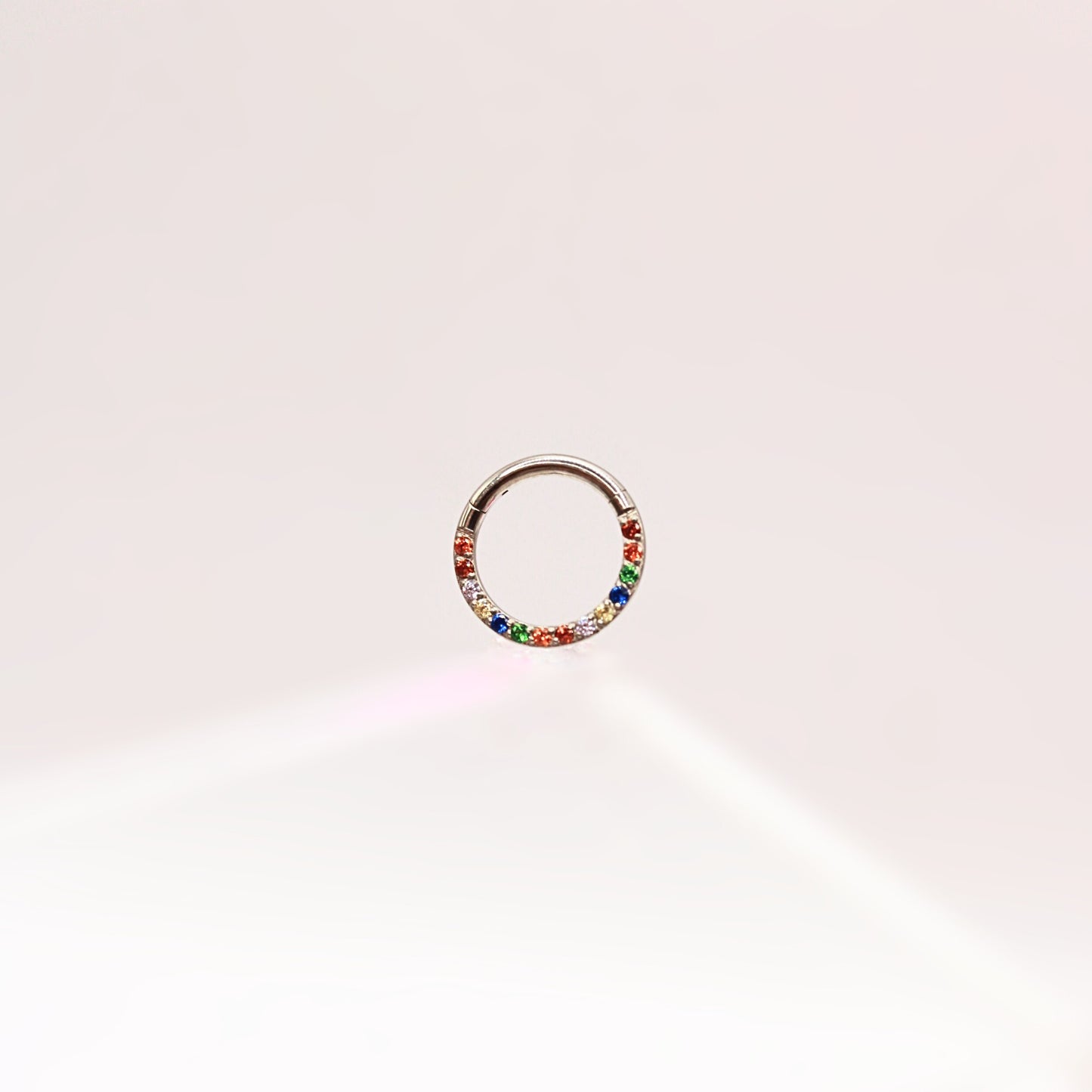 Aro Clicker Zirconias multicolor Titanio- Plateado