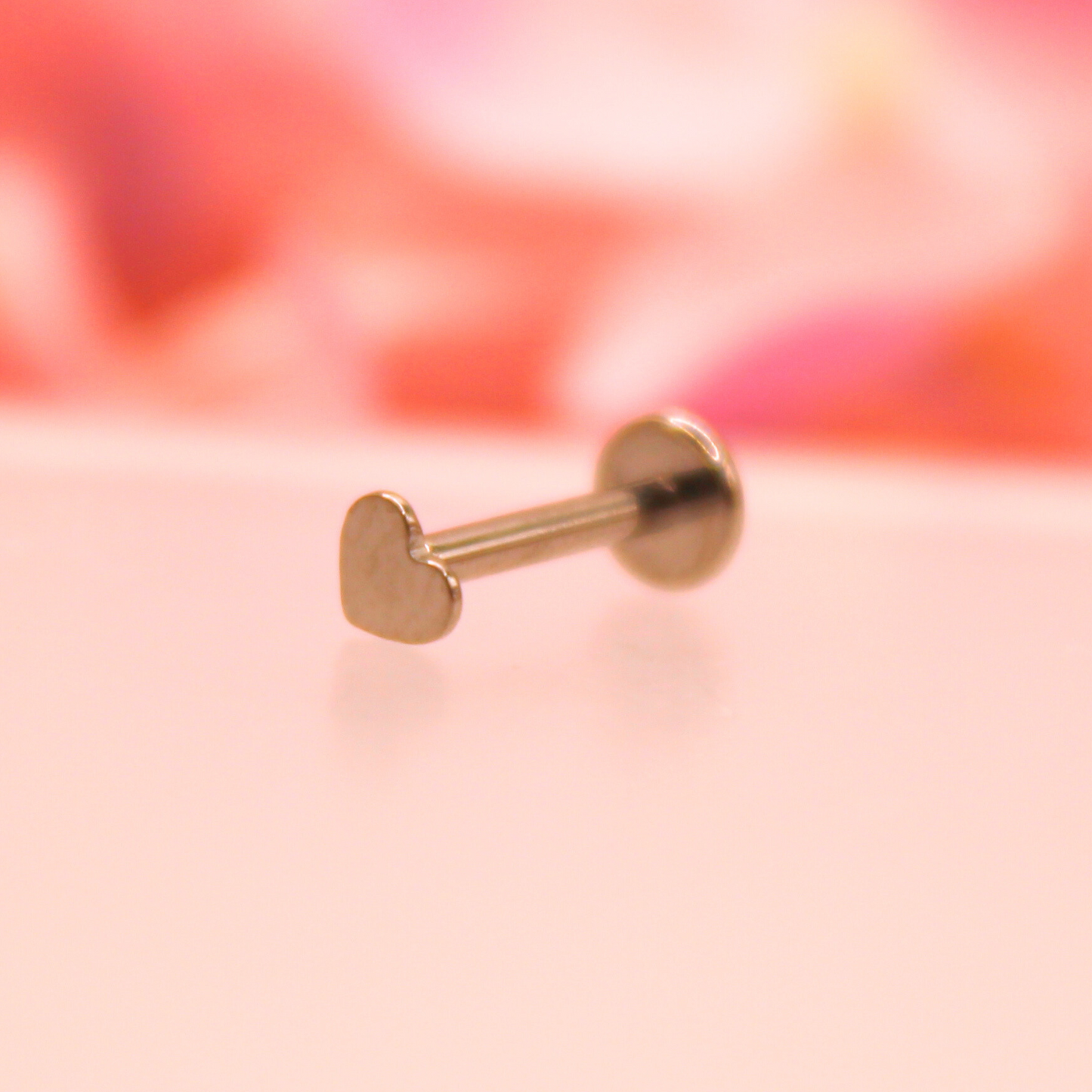 Labret corazón plano - Titanio