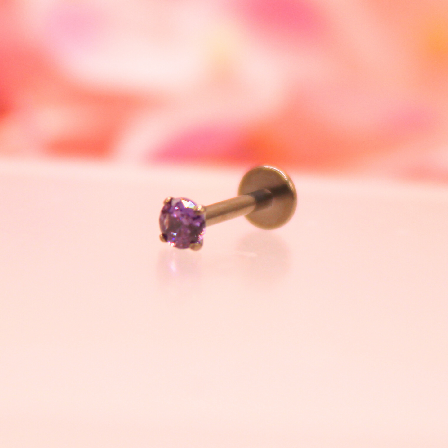 Labret zirconia morada - Titanio