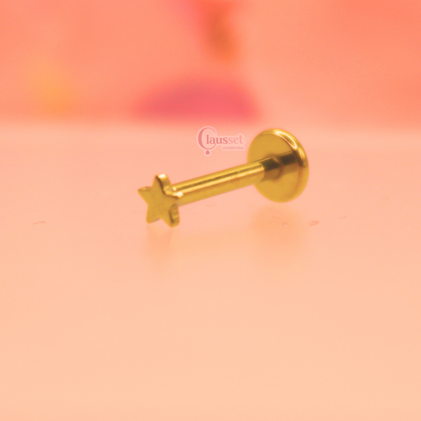 Labret Estrella plana - Titanio