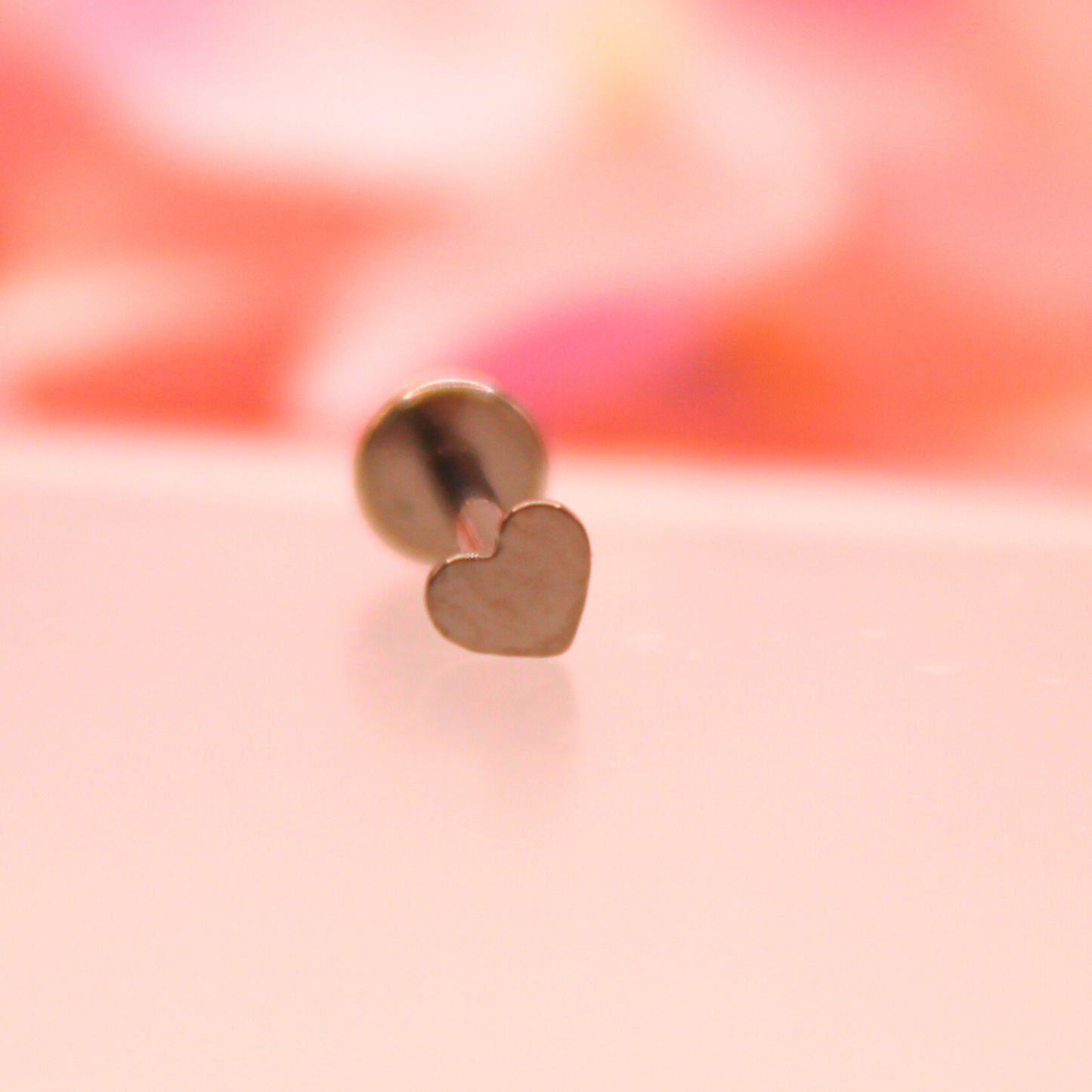 Labret corazón plano - Titanio