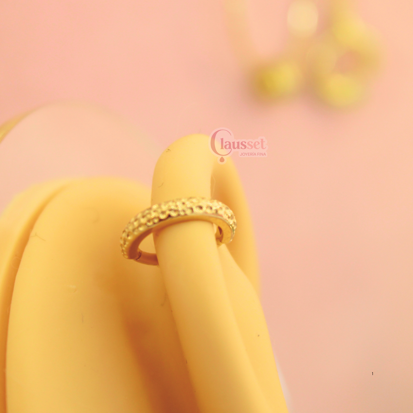 Aro clicker craquelado - Oro puro 14k