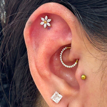 Aro Clicker con Zirconias de frente- Titanio