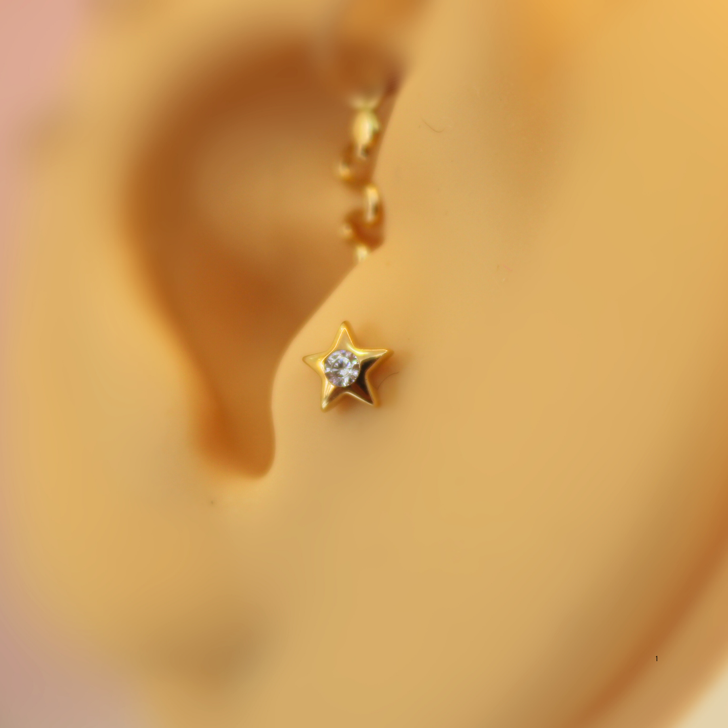 Estrella antara - Oro sólido 14k
