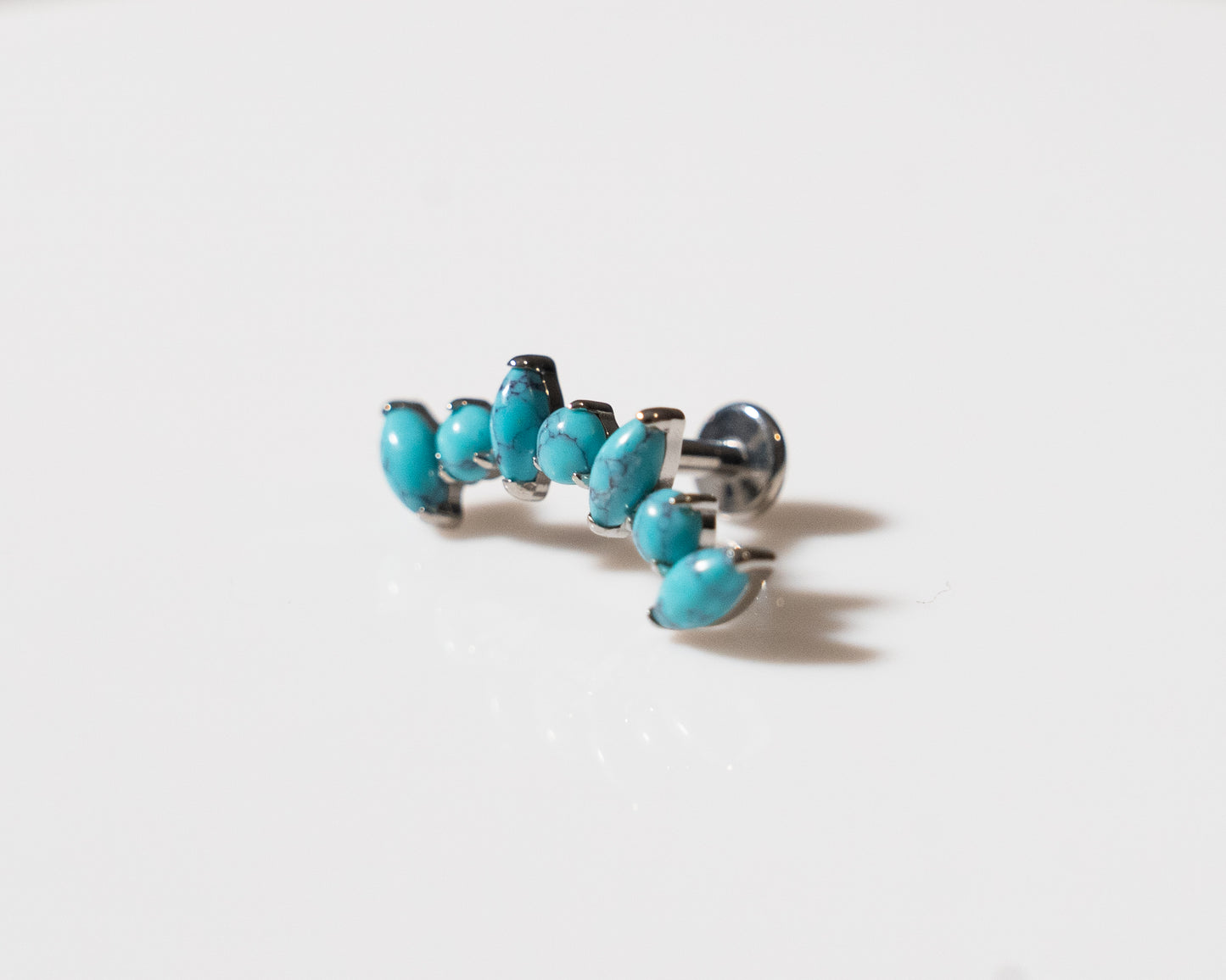 Labret Ópalos Turquesas - Titanio