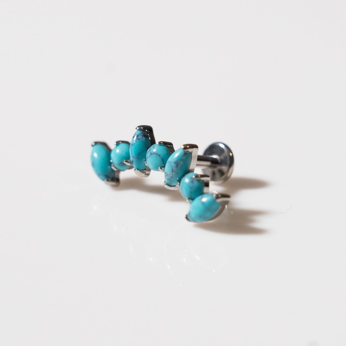 Labret Ópalos Turquesas - Titanio