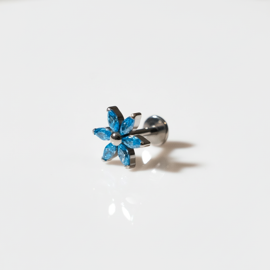 Piercing Margarita Azul - Labret Titanio