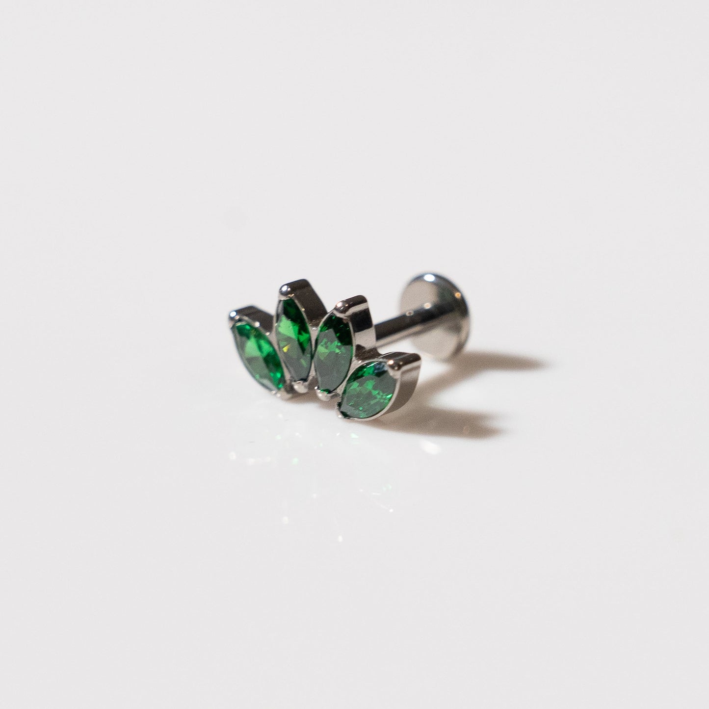 Labret Flor de Loto 4 Pétalos Verde - Titanio