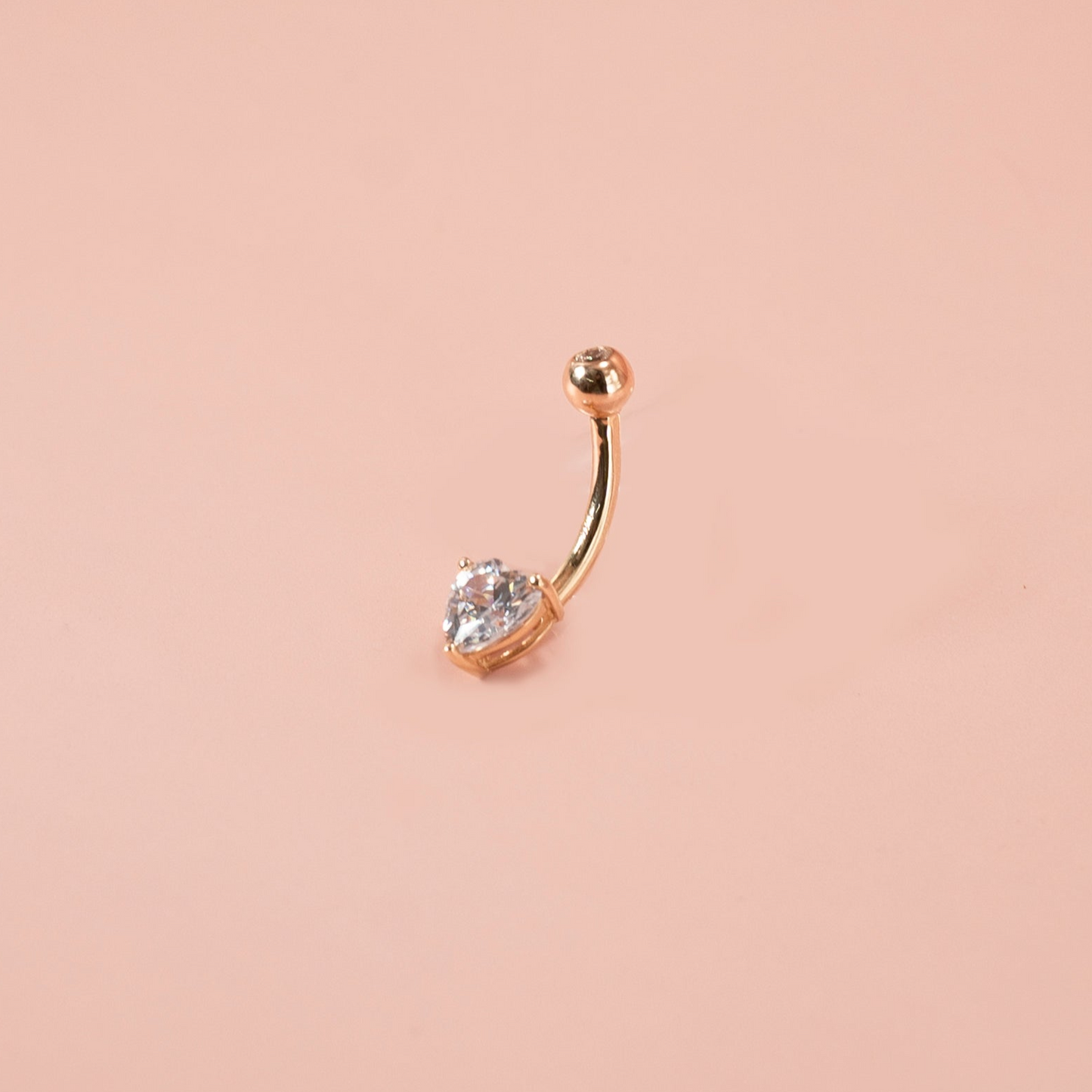 Piercing Corazon para Ombligo Oro Solido 14k