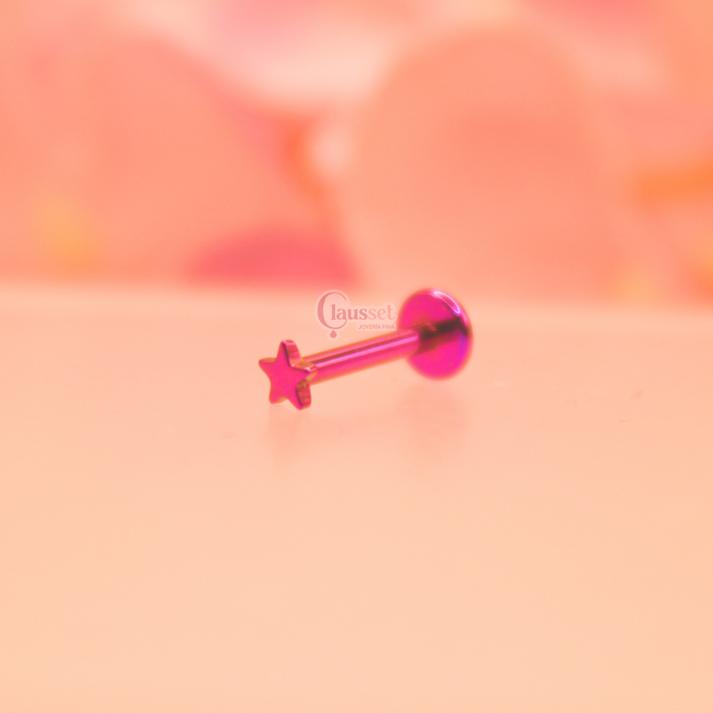 Labret Estrella plana - Titanio