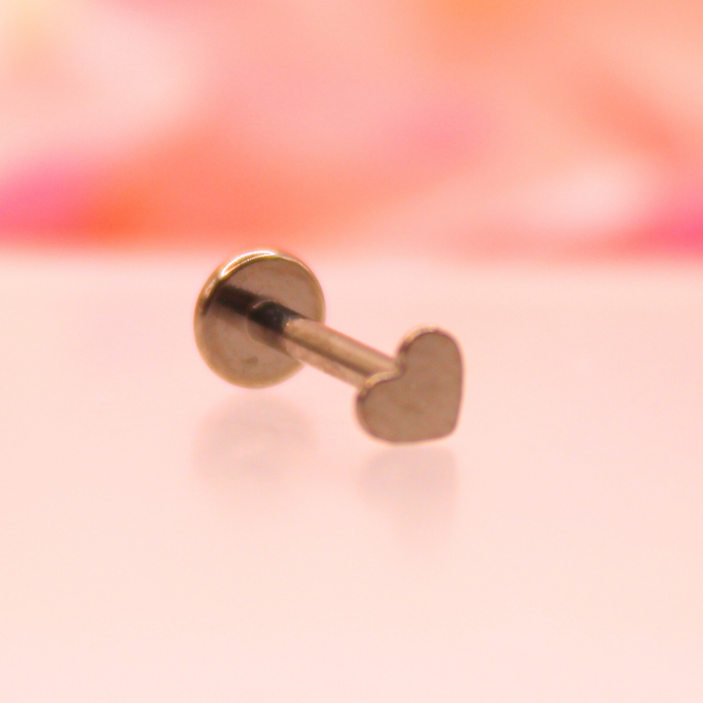 Labret corazón plano - Titanio