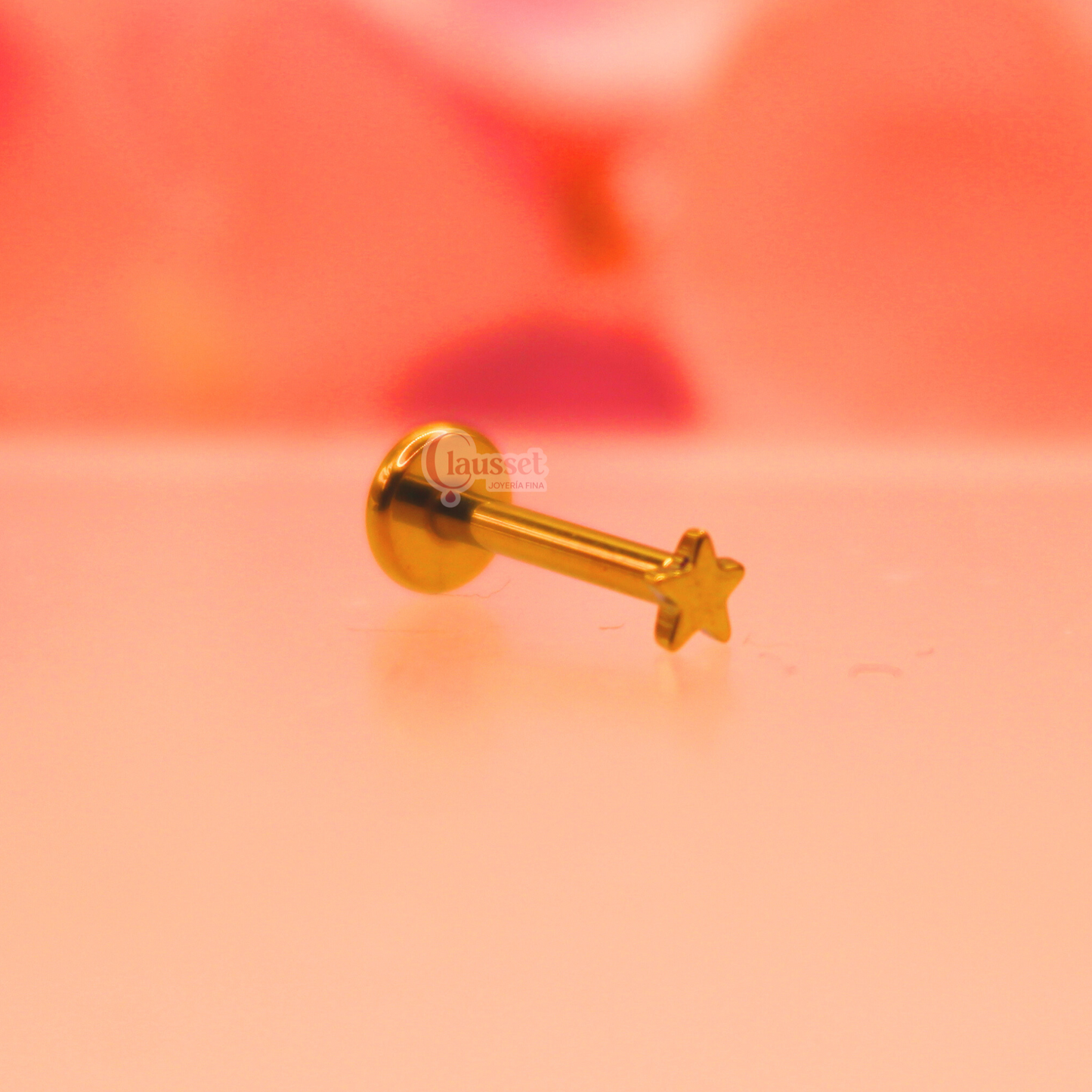 Labret Estrella plana - Titanio