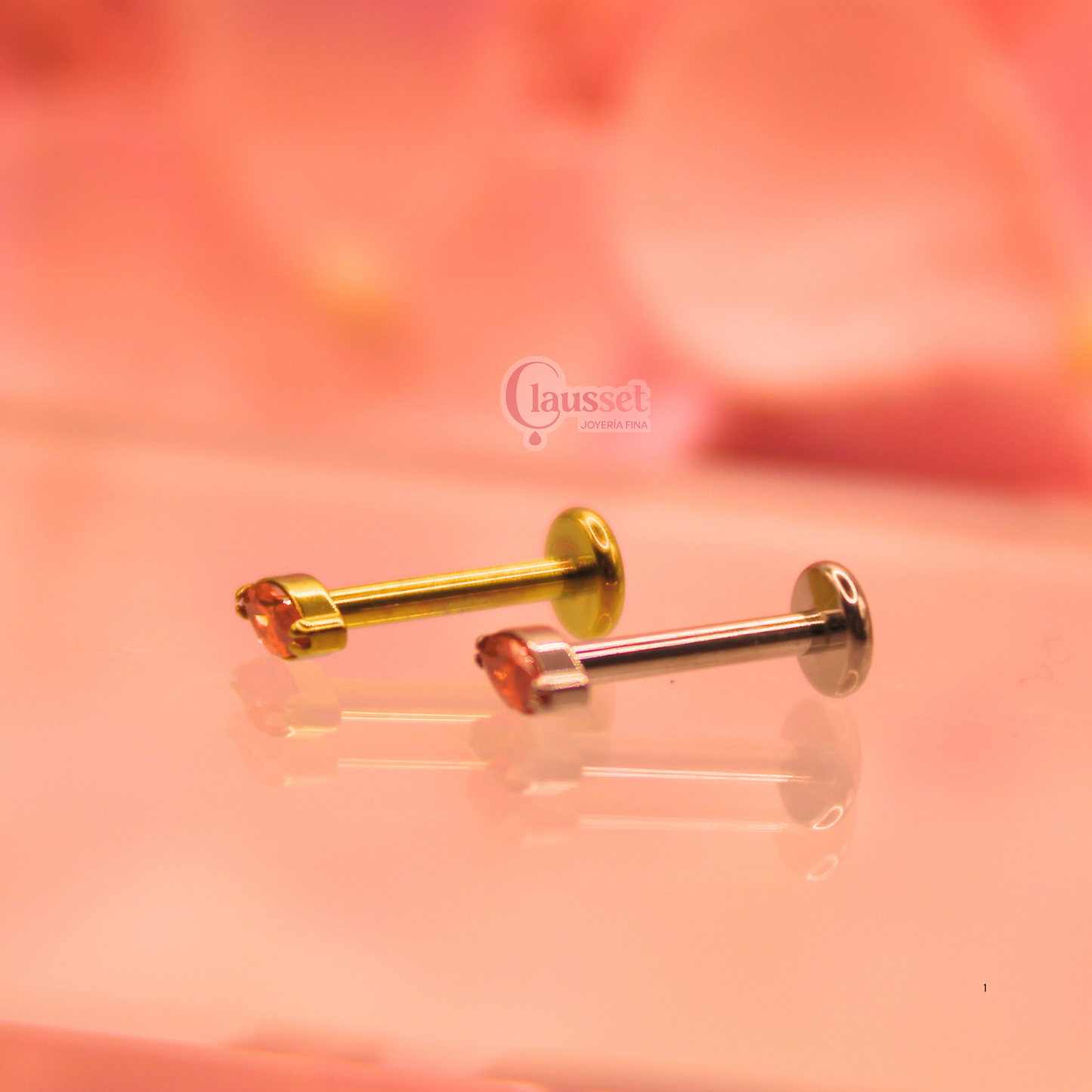 Labret rombi rojo- Titanio