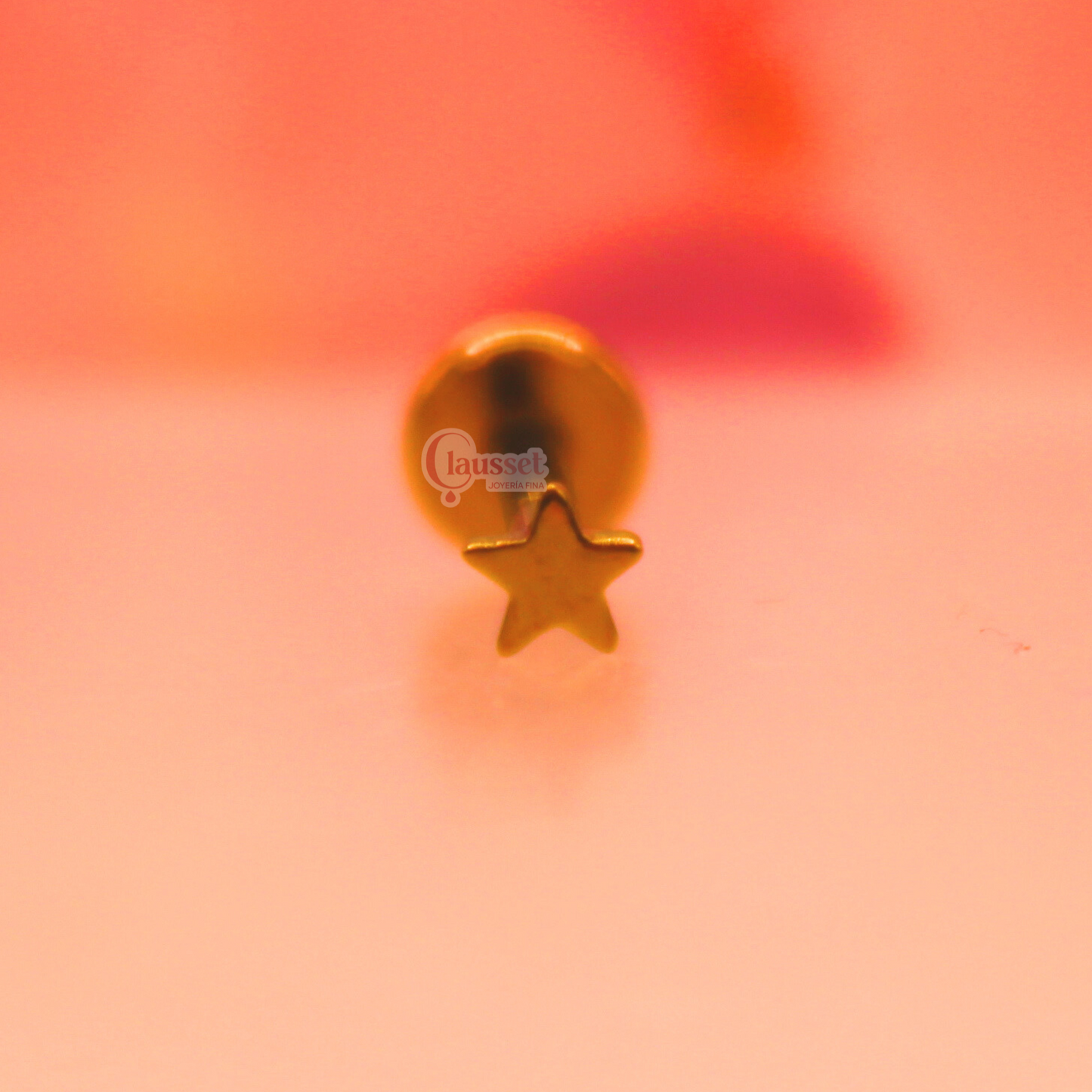 Labret Estrella plana - Titanio