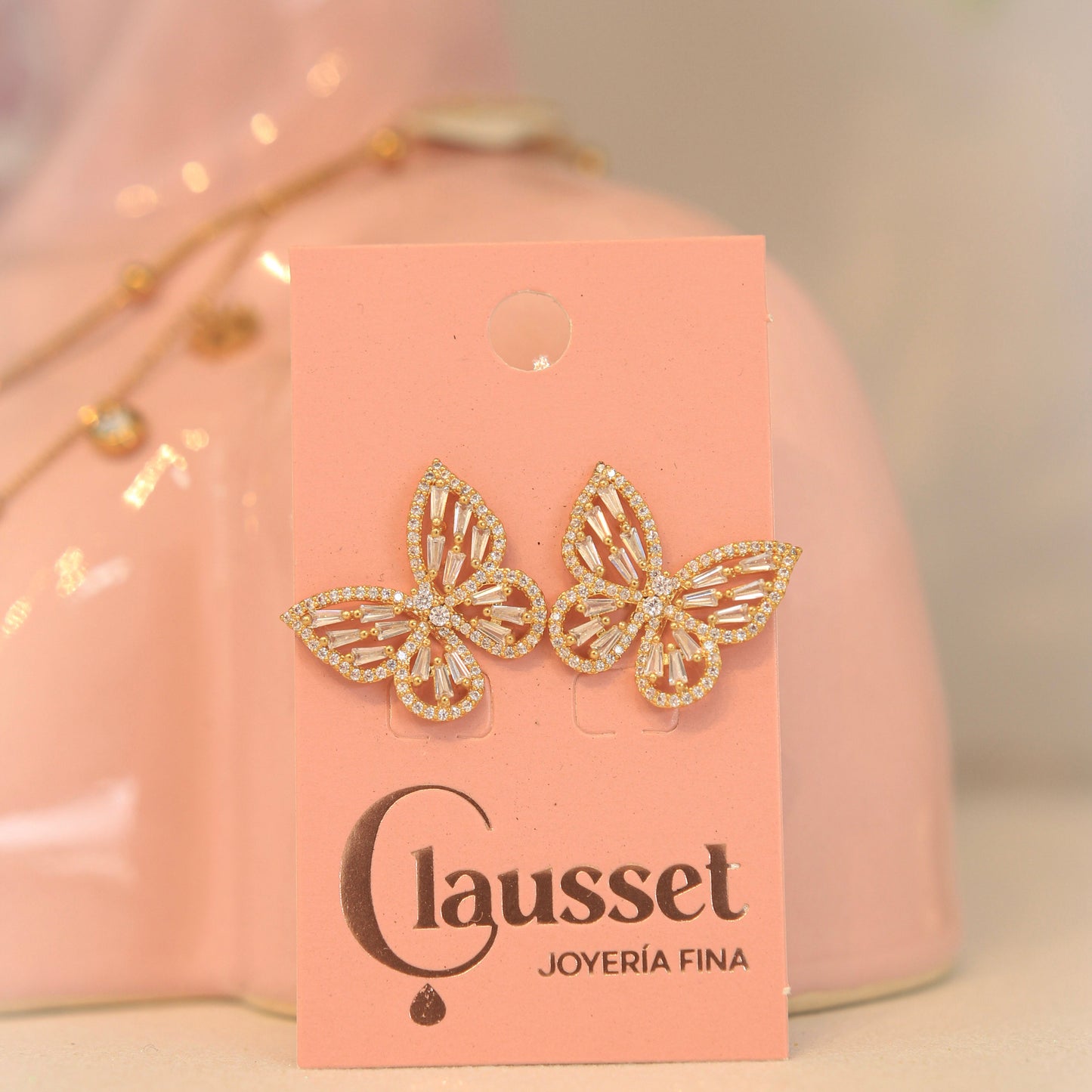 Aretes Mariposa - Oro laminado