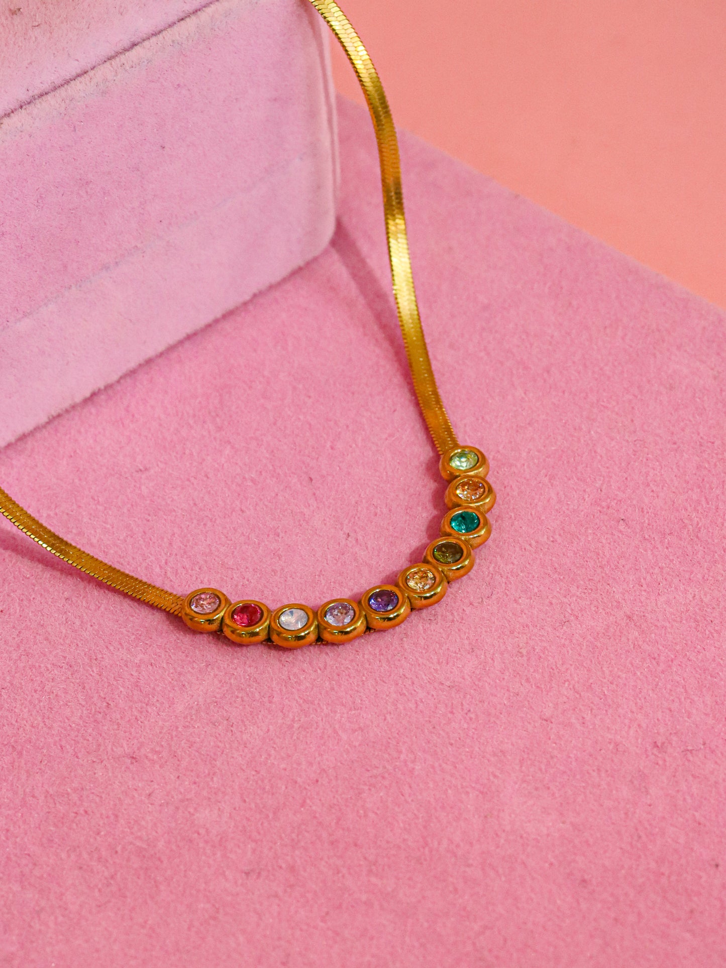 Gargantilla zirconias colores