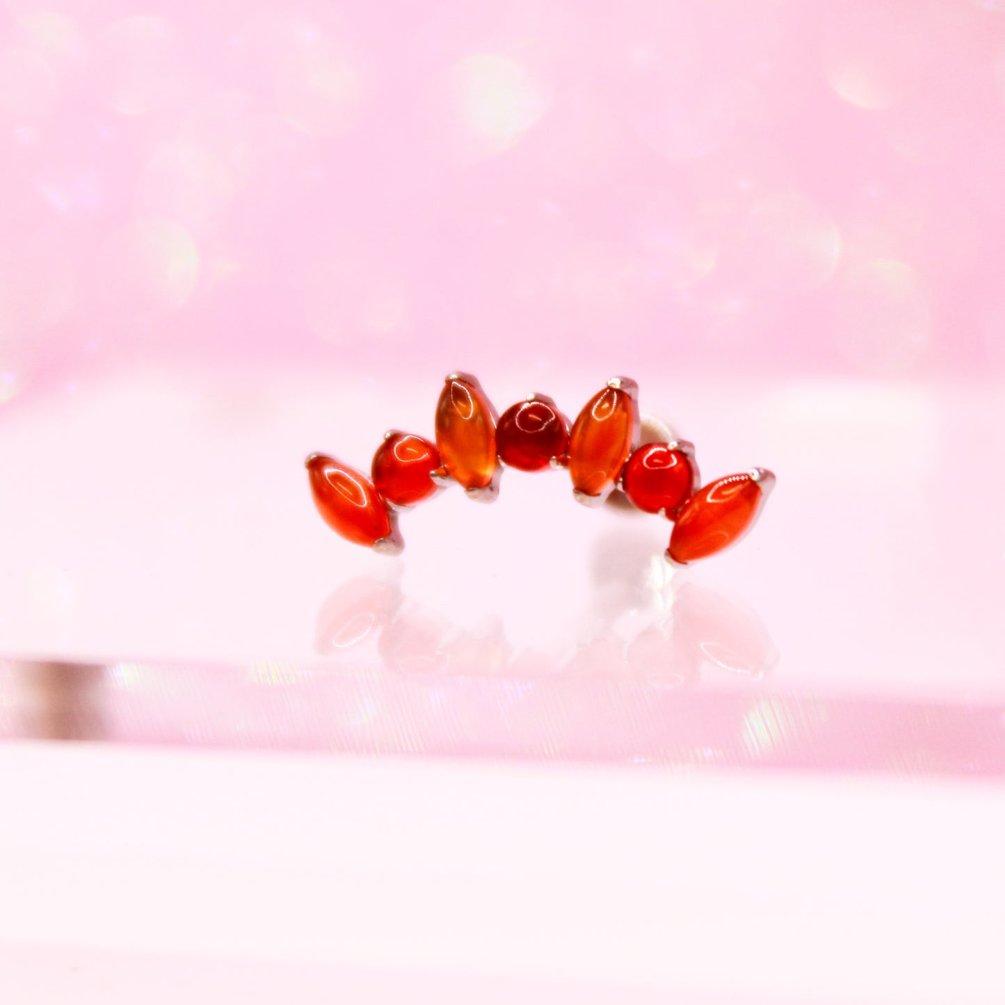 Labret ópalos naranjas - Titanio GI