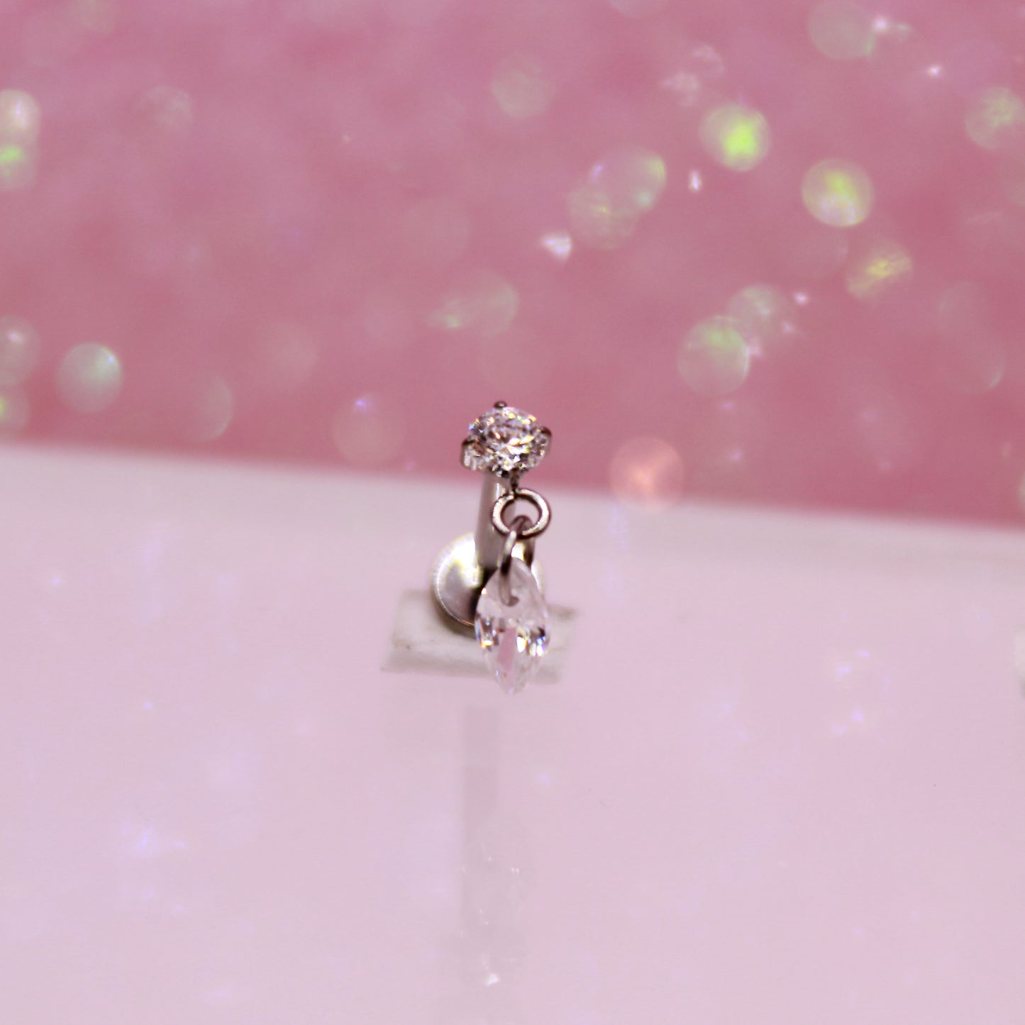 Labret Zirconia Colgante - Titanio