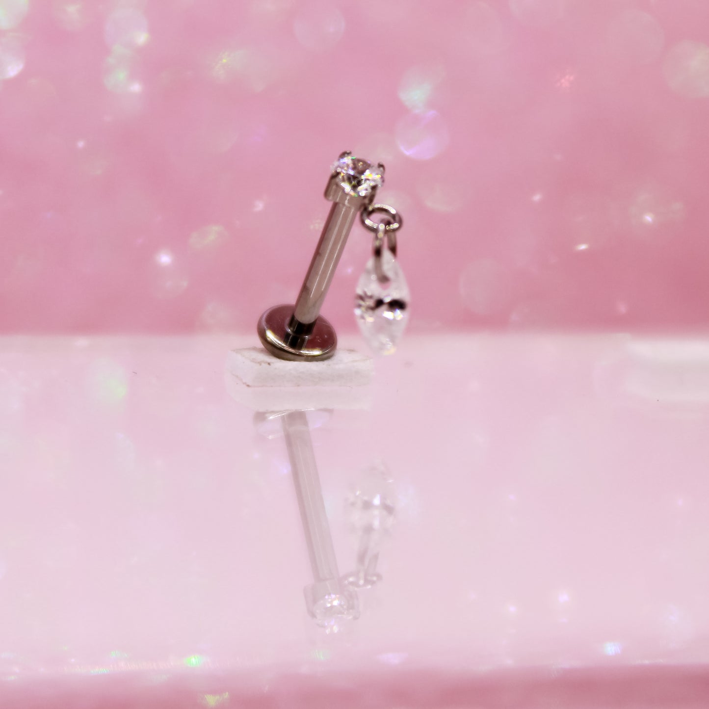 Labret Zirconia Colgante - Titanio