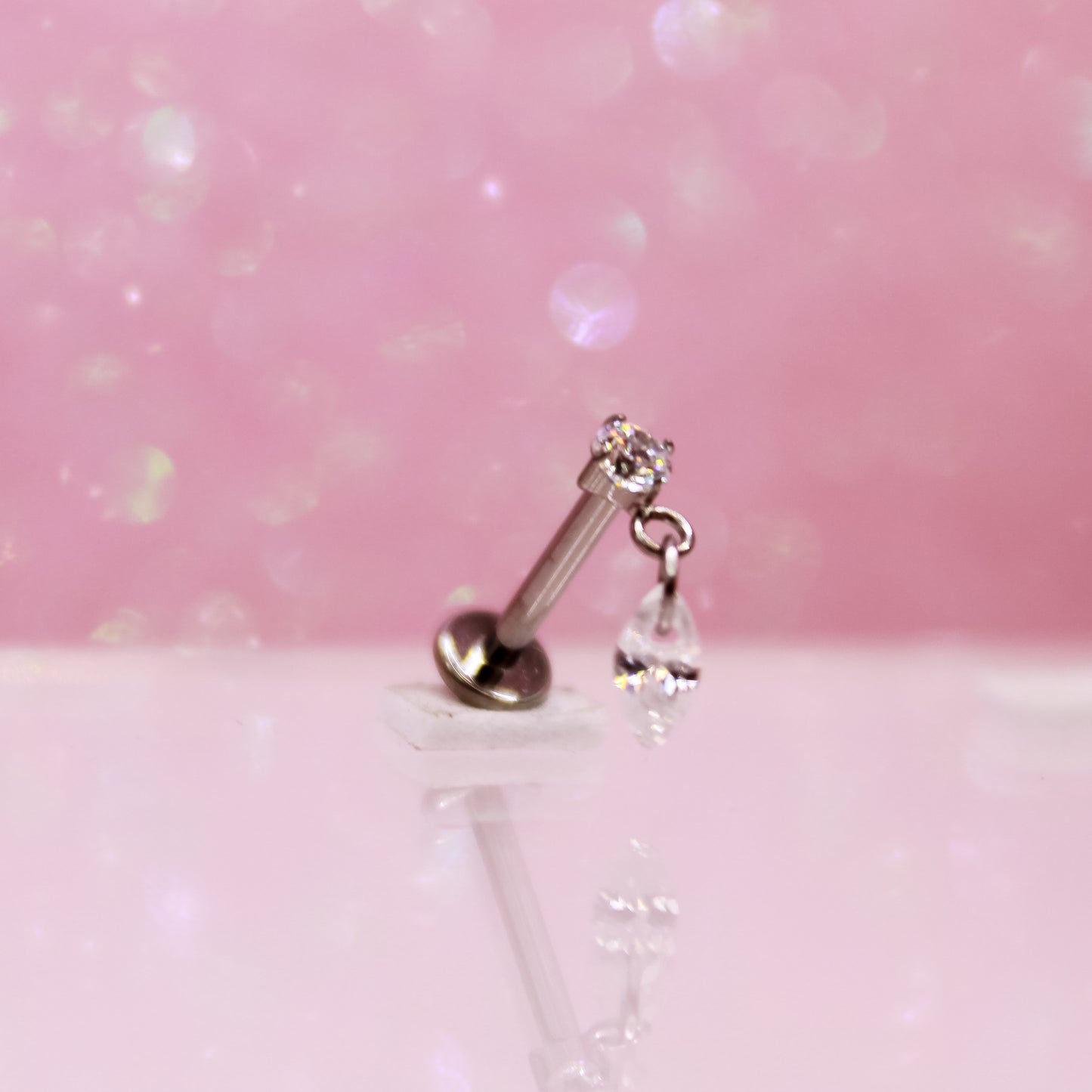 Labret Zirconia Colgante - Titanio