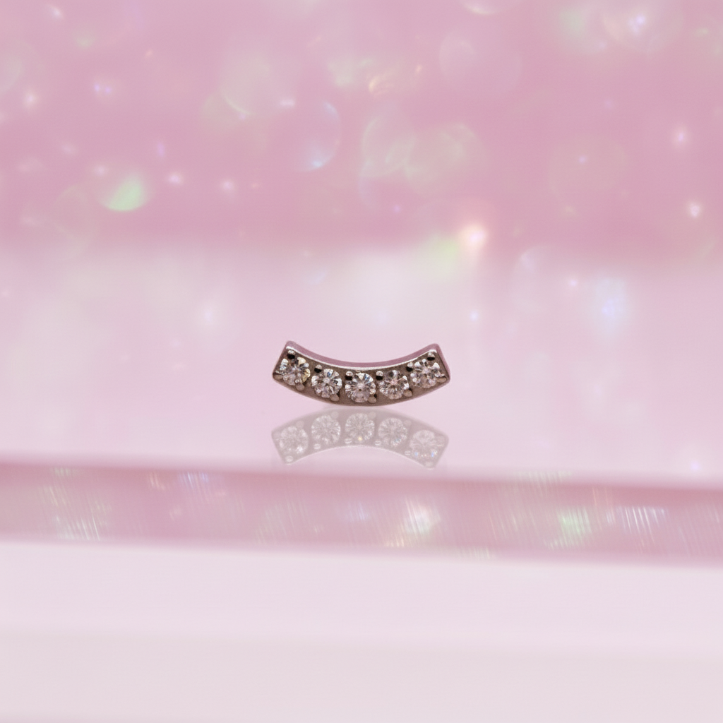 Piercing Arco zirconias blancas - Titanio